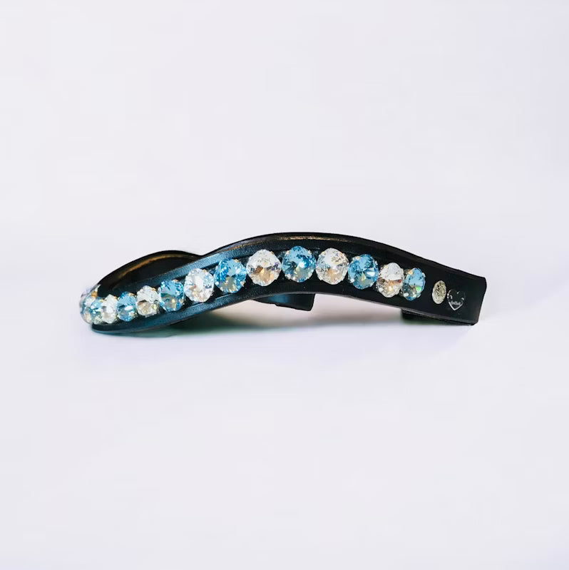 Fancy Delight Browband #4 - Aquamarine & Crystal