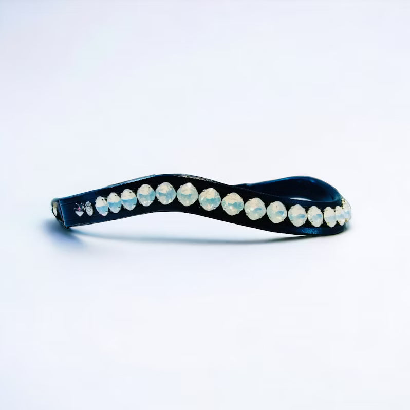Fancy Delight Browband - White Opal