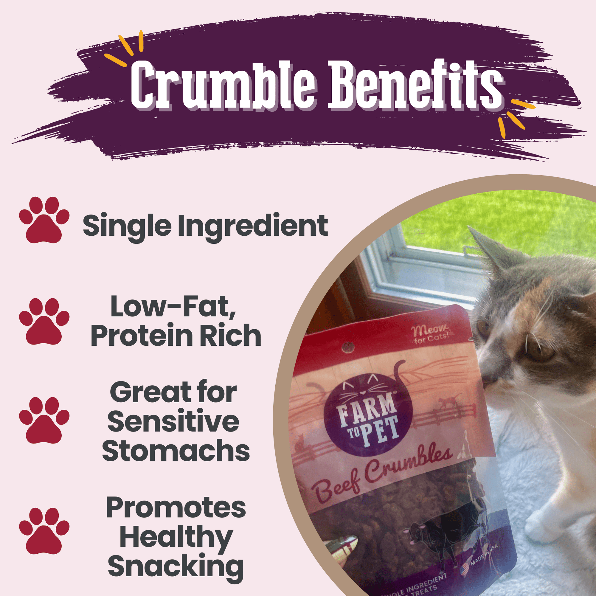 Farm To Pet Beef Crumbles Cat Treats
