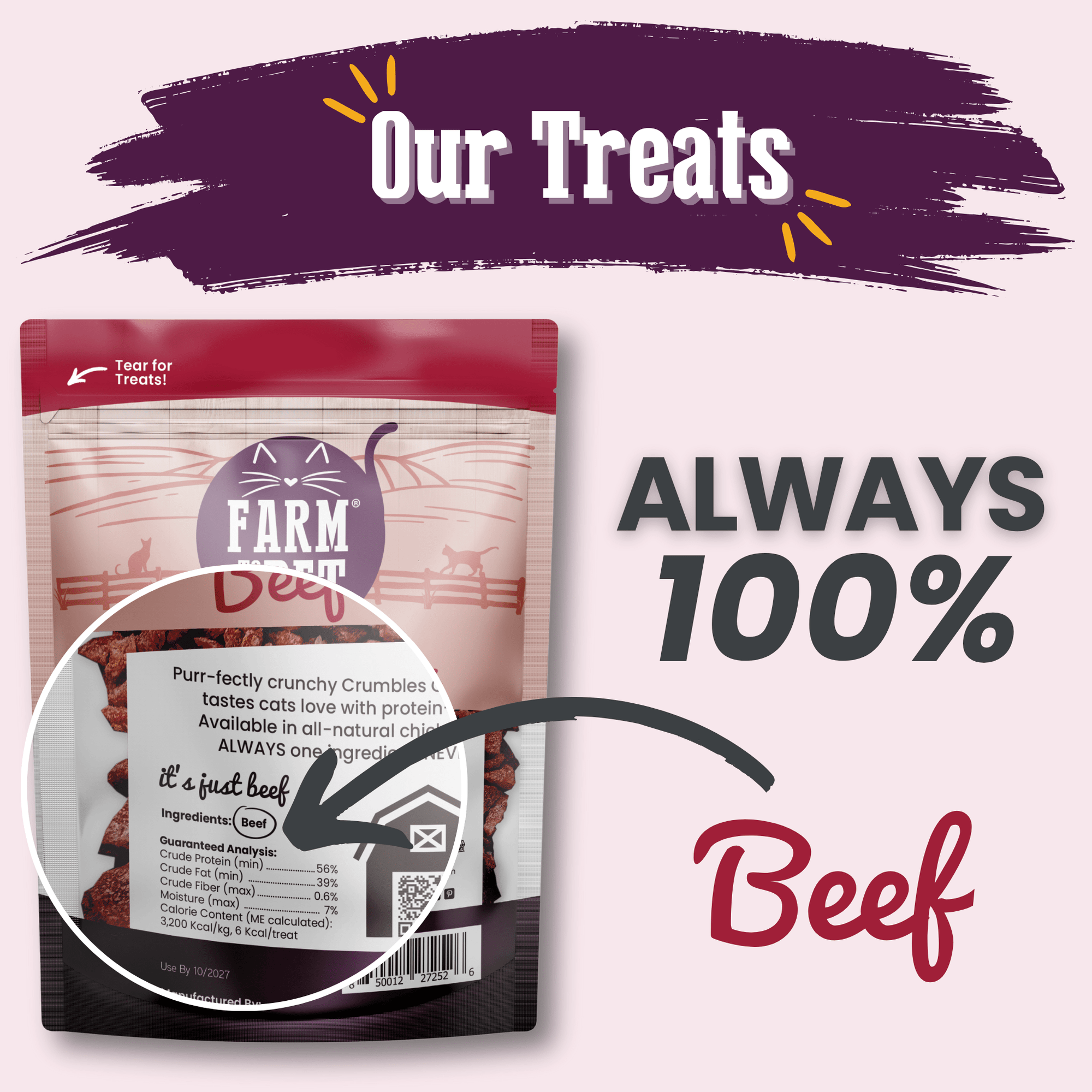 Farm To Pet Beef Crumbles Cat Treats