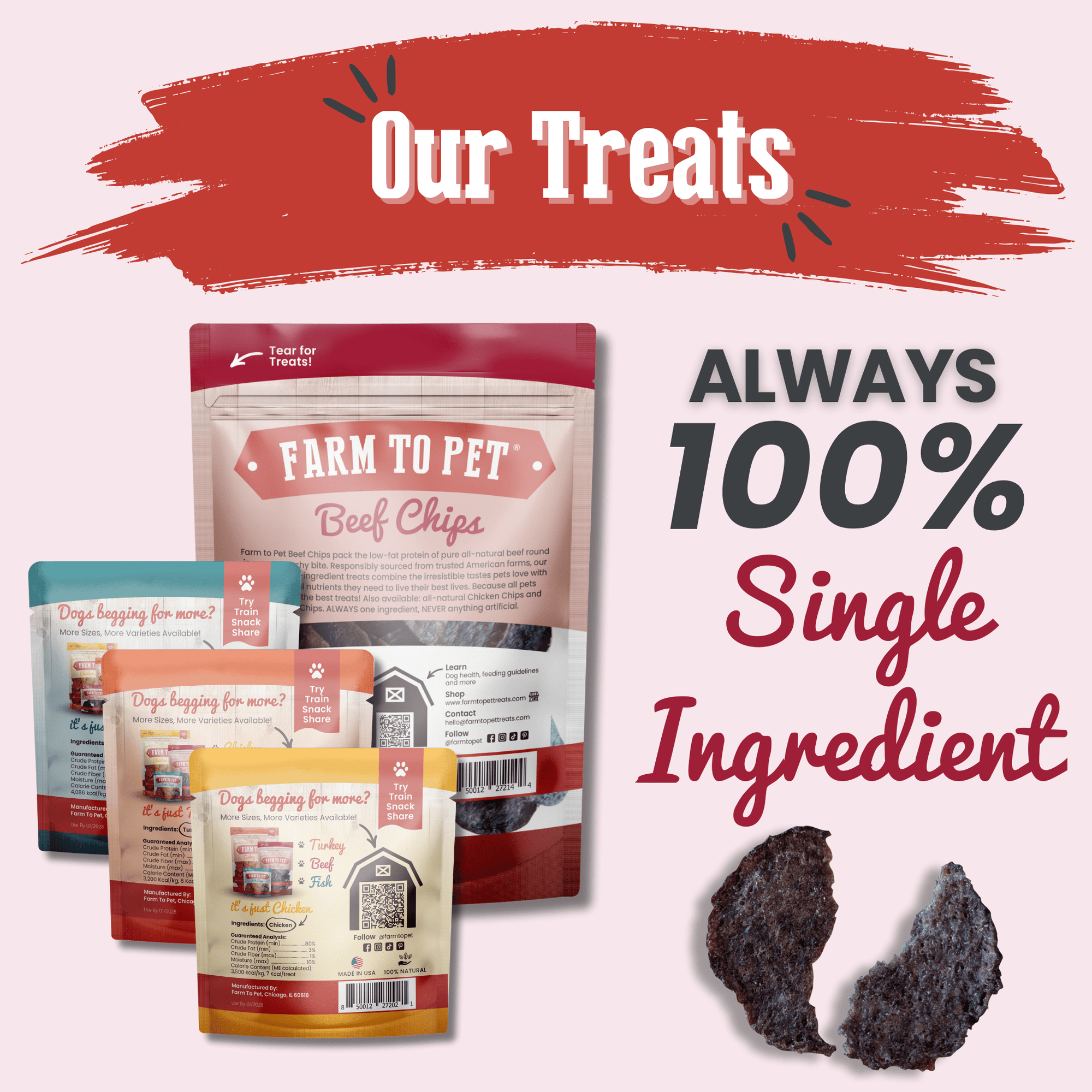 Farm To Pet Puppy Packs n Snacks Dog Treat Starter Pack