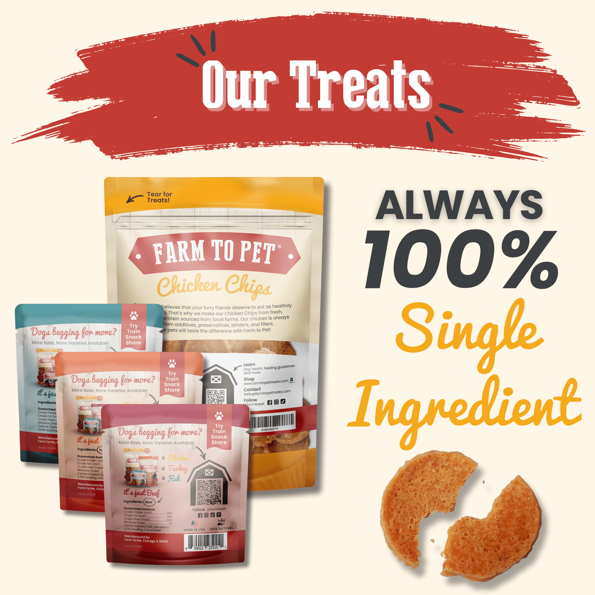 Farm To Pet Puppy Packs n Snacks Dog Treat Starter Pack