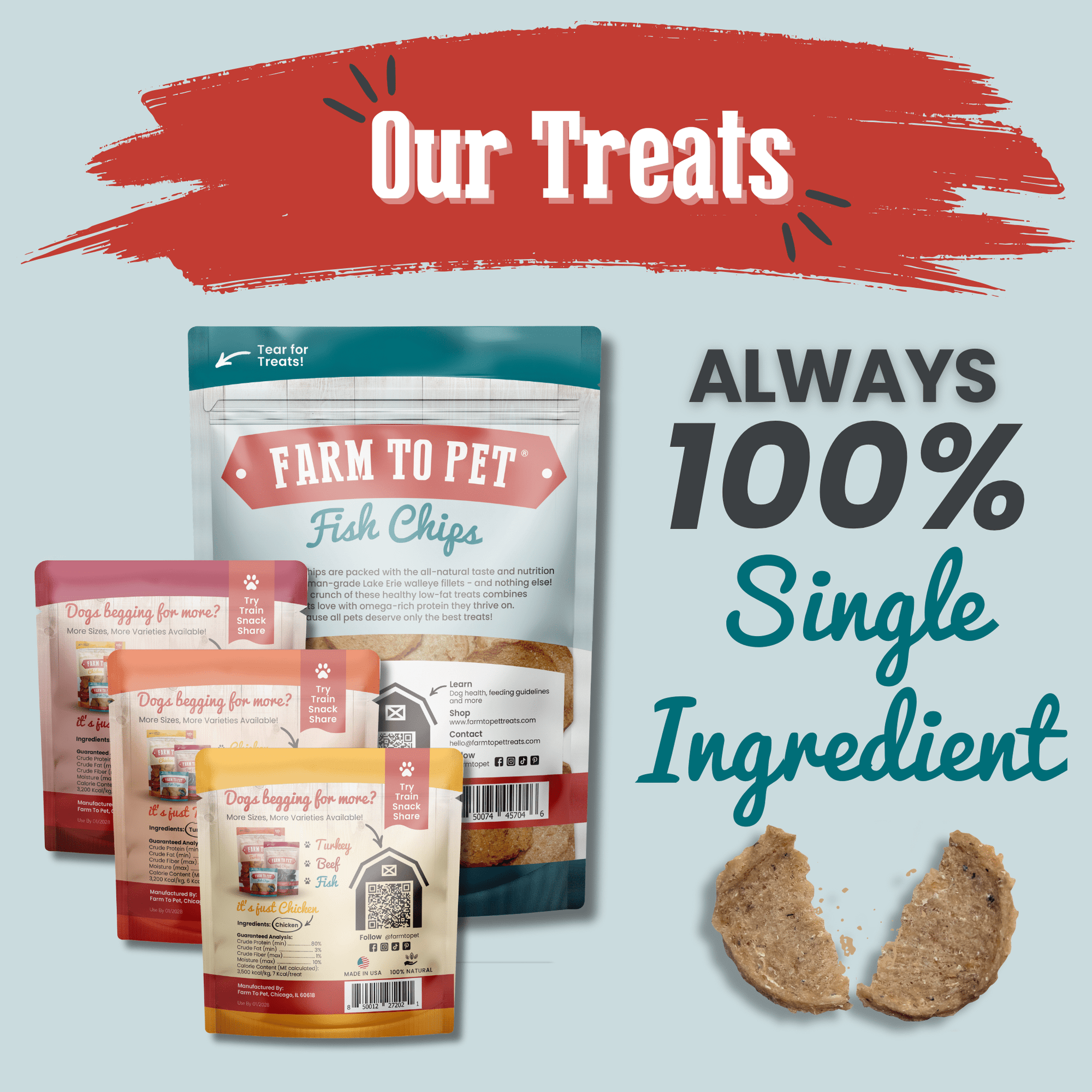 Farm To Pet Puppy Packs n Snacks Dog Treat Starter Pack