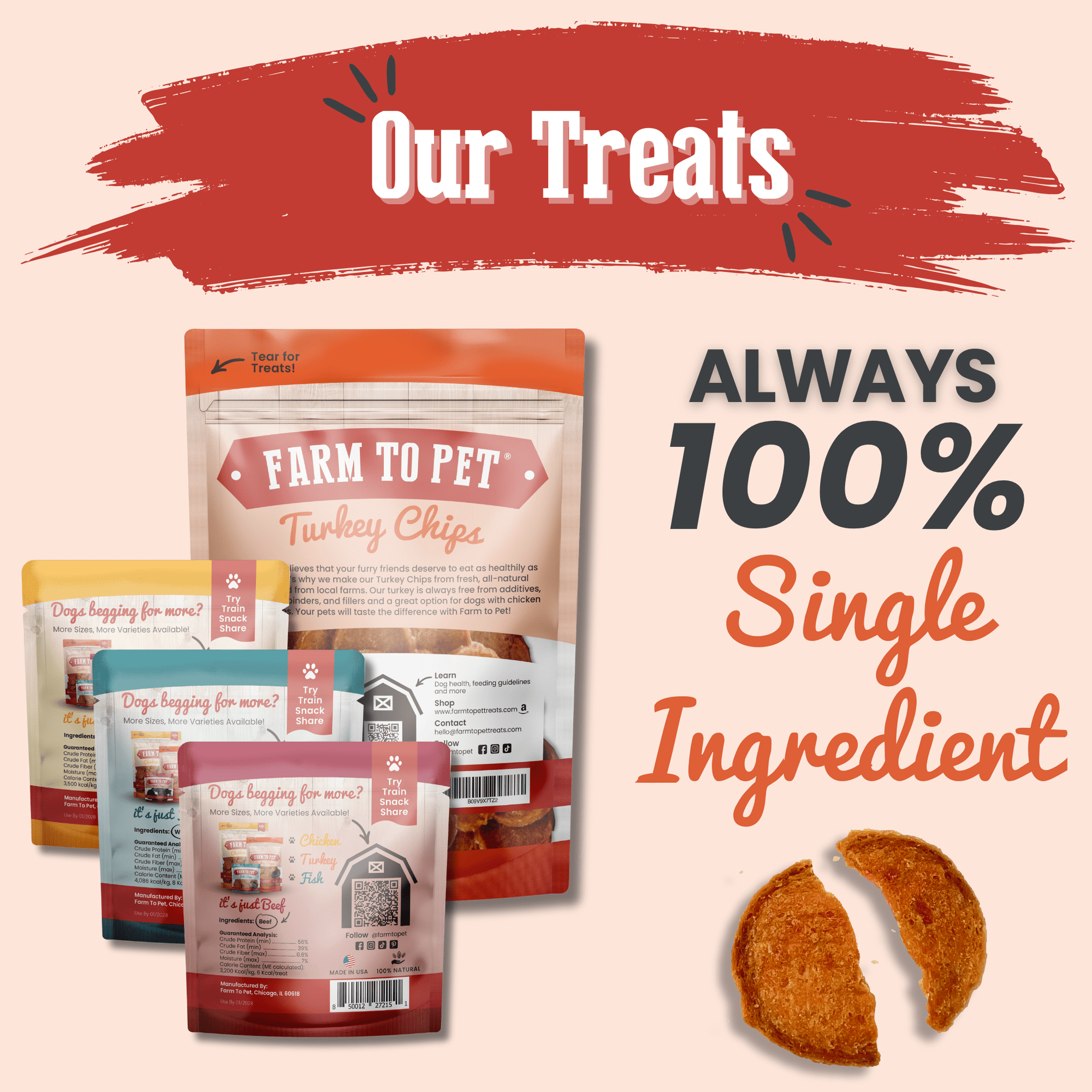 Farm To Pet Puppy Packs n Snacks Dog Treat Starter Pack