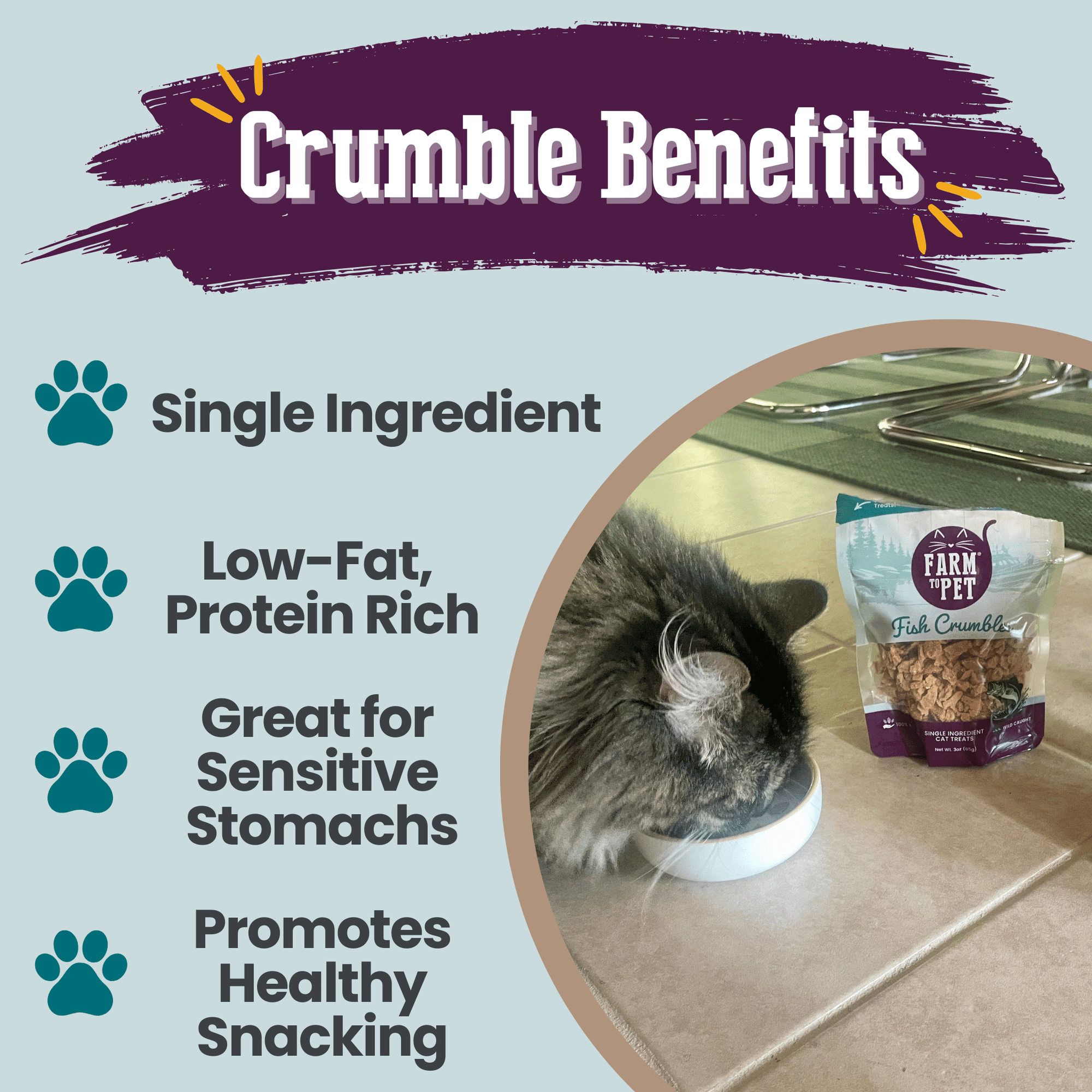 Farm To Pet Fish Crumbles Cat Treats
