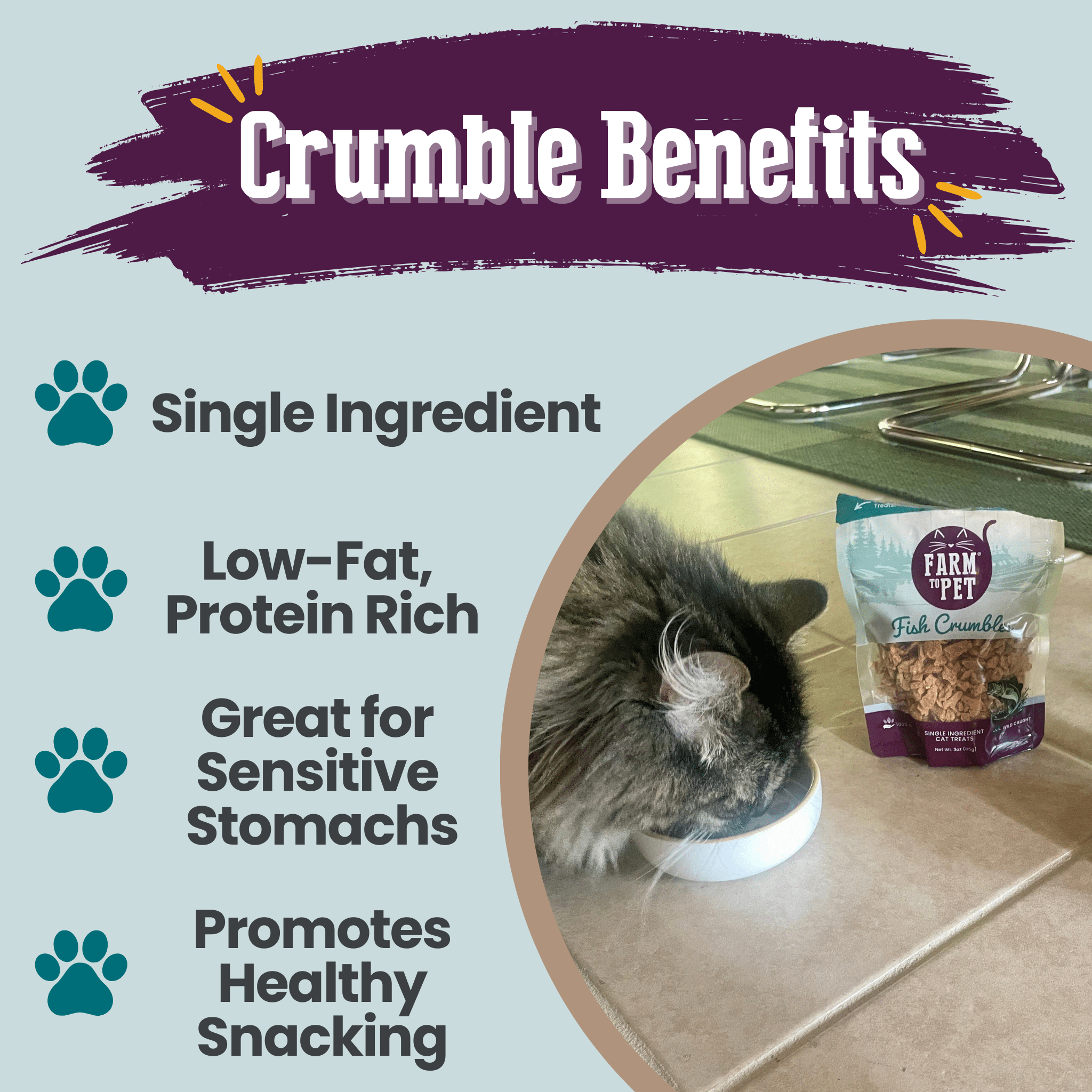 Farm To Pet Fish Crumbles Cat Treats