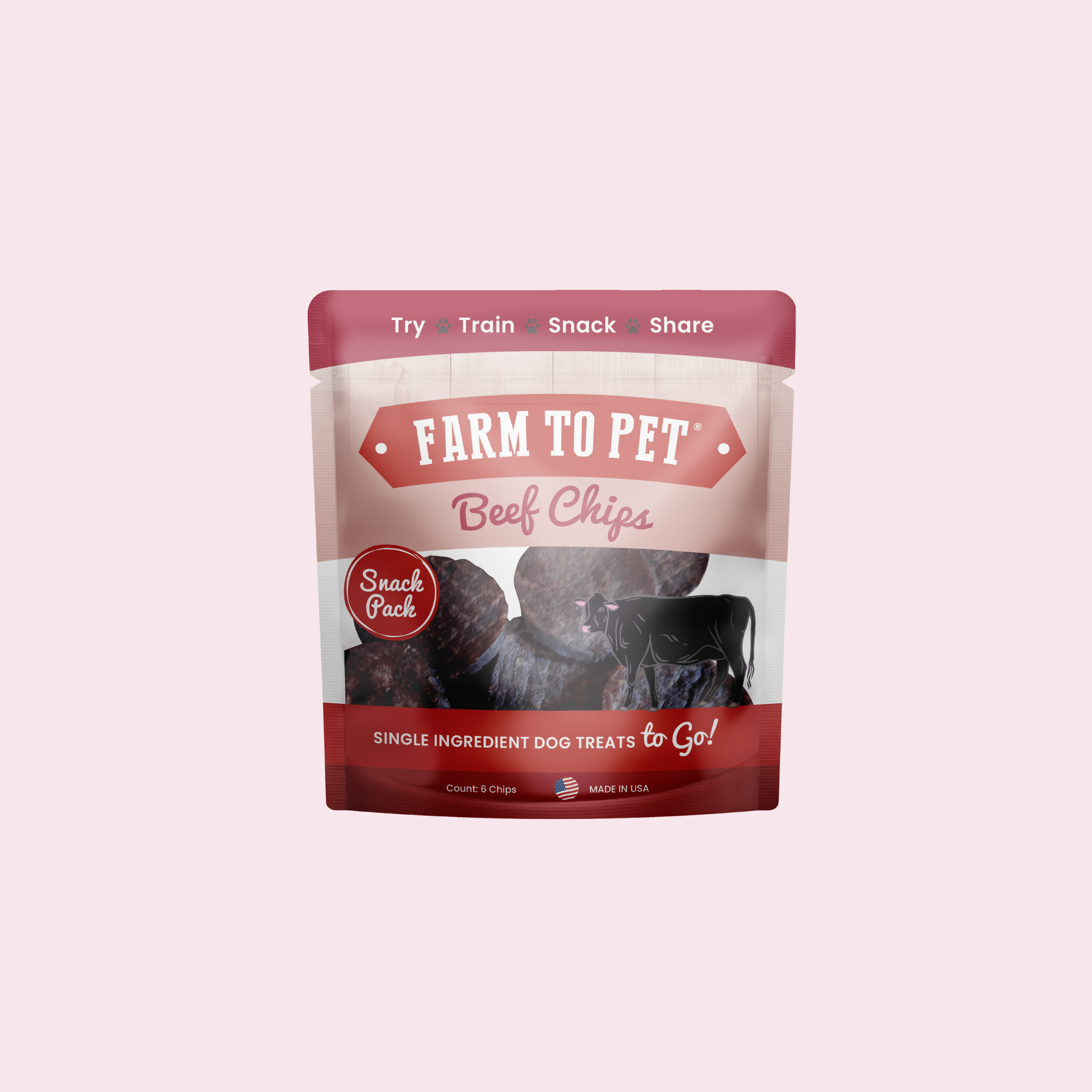 Farm To Pet Beef Chips Dog Treat Snack Pack
