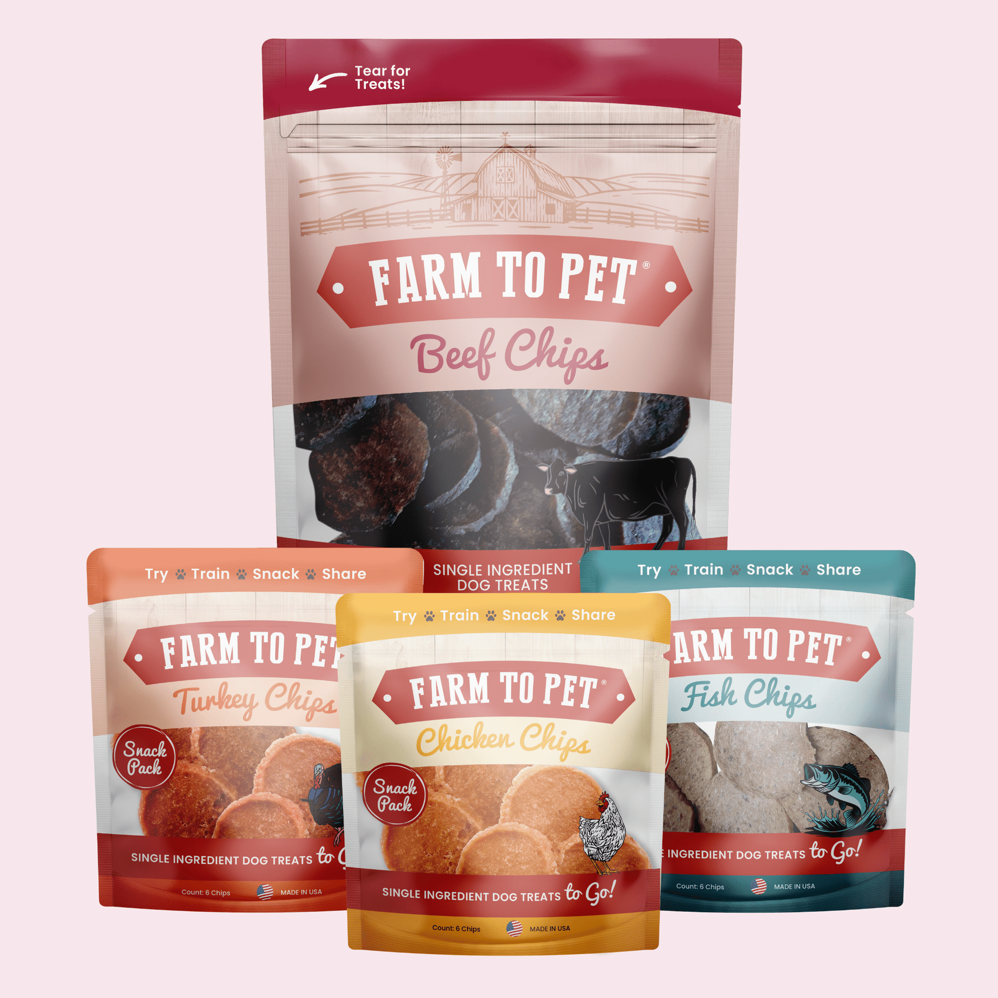 Farm To Pet Puppy Packs n Snacks Dog Treat Starter Pack