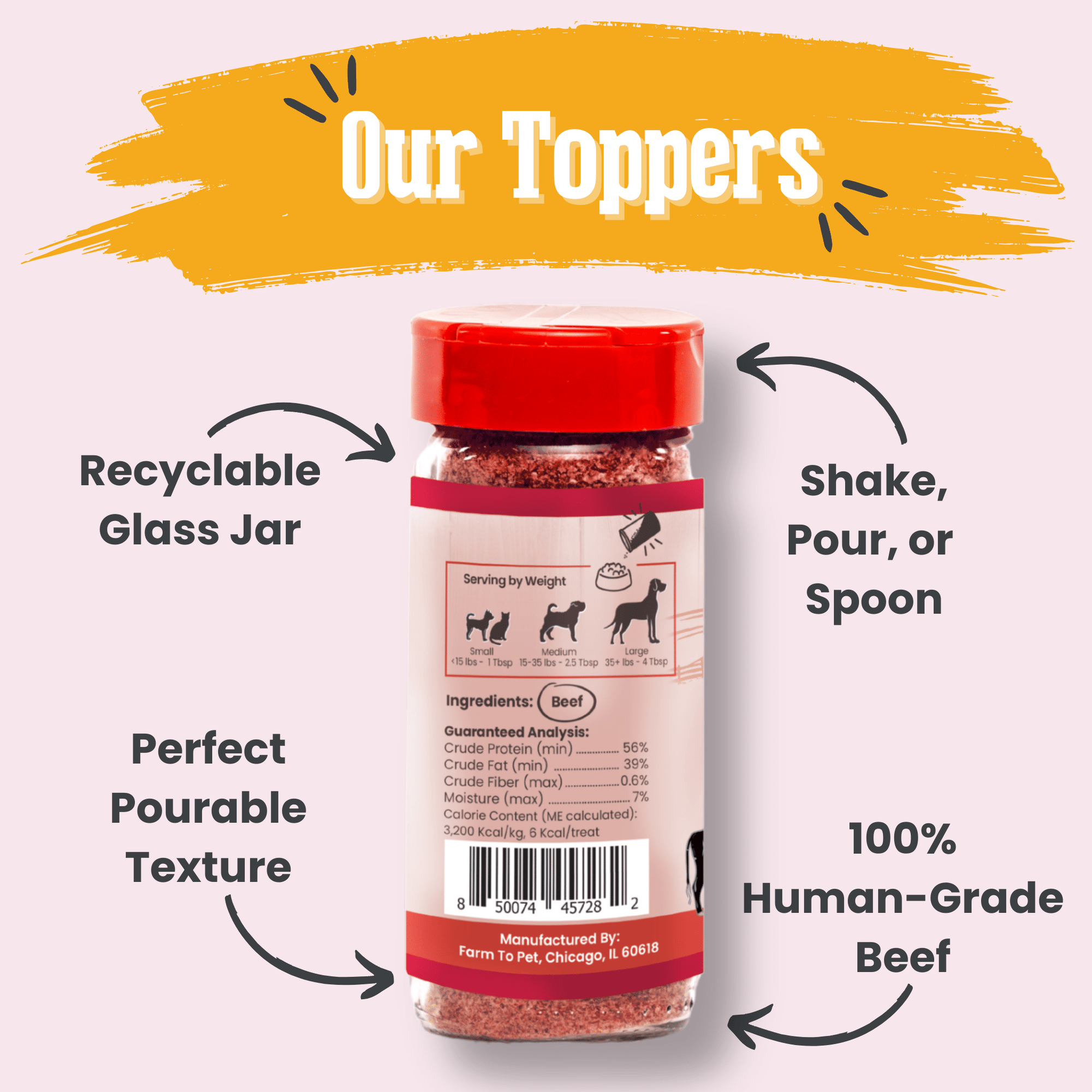 Farm To Pet Beef Treat Topper Dog Food Topper