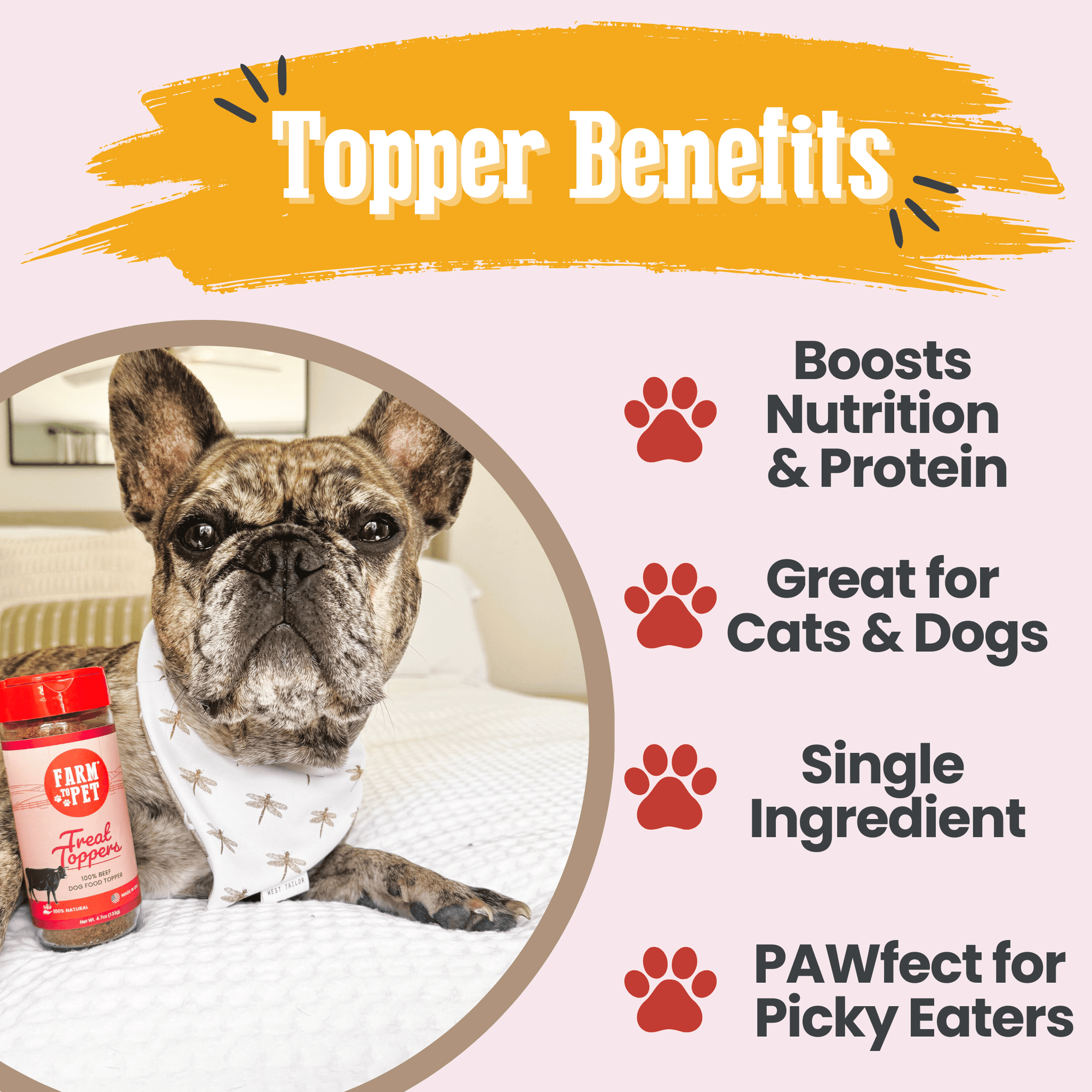 Farm To Pet Beef Treat Topper Dog Food Topper