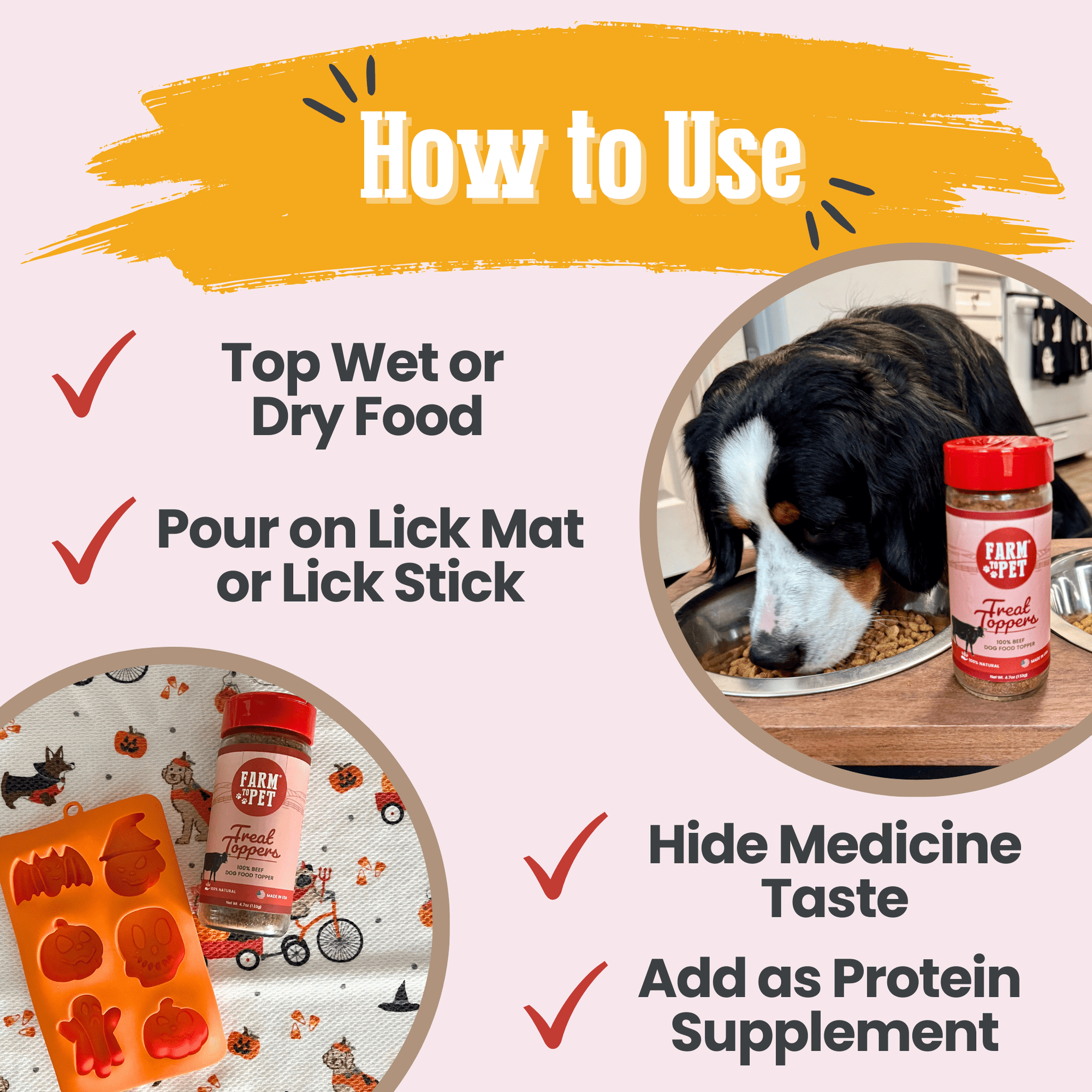 Farm To Pet Beef Treat Topper Dog Food Topper