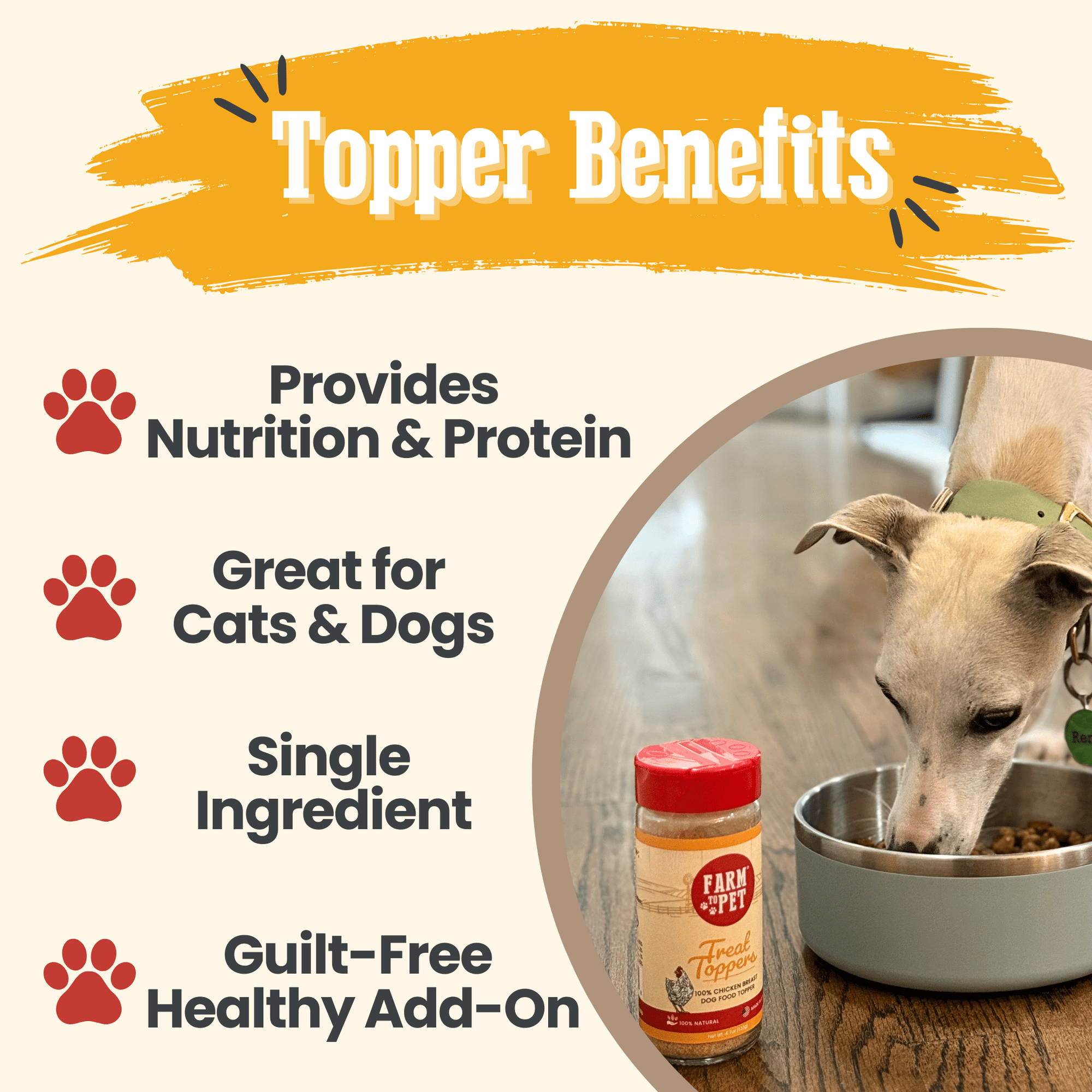 Farm To Pet Chicken Treat Topper Dog Food Topper