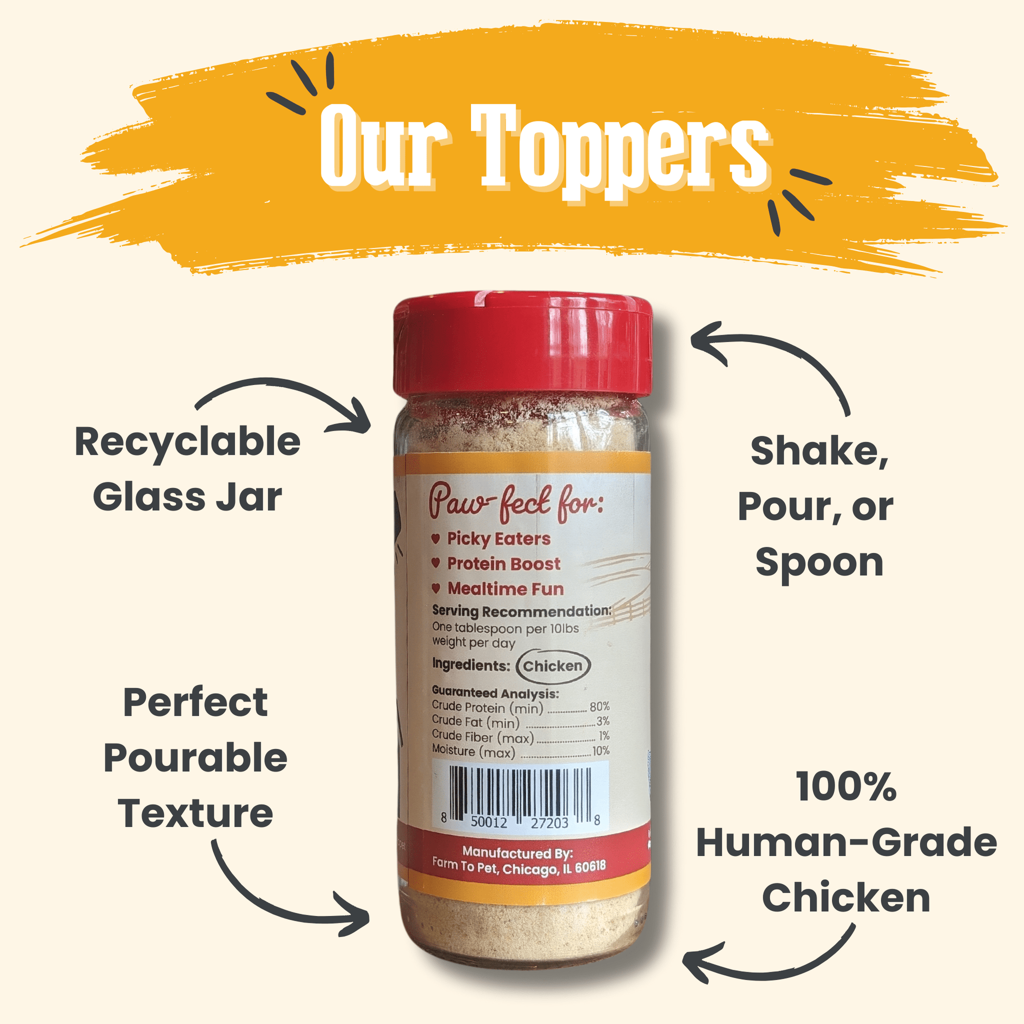 Farm To Pet Chicken Treat Topper Dog Food Topper