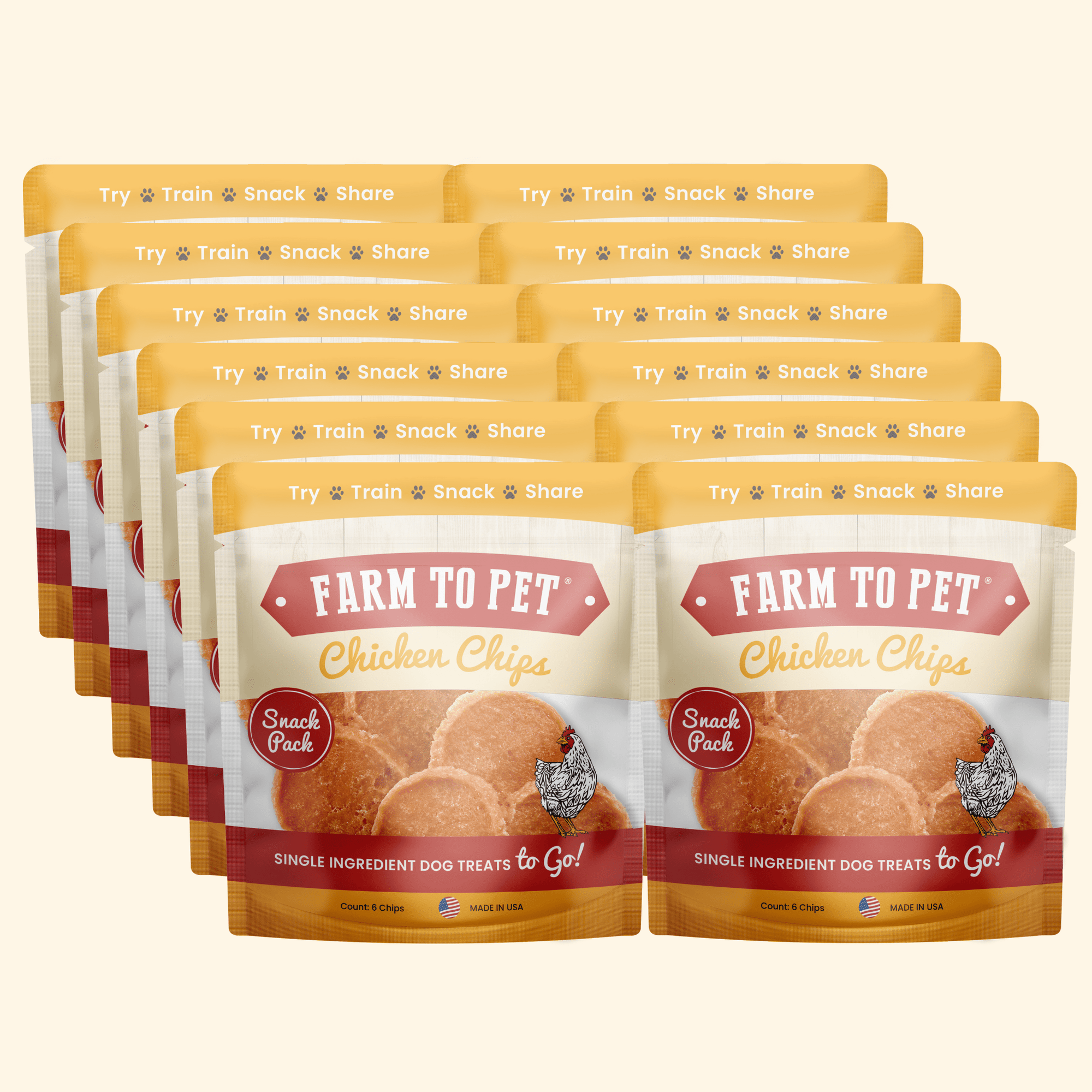 Farm To Pet Chicken Chips Dog Treat Snack Pack