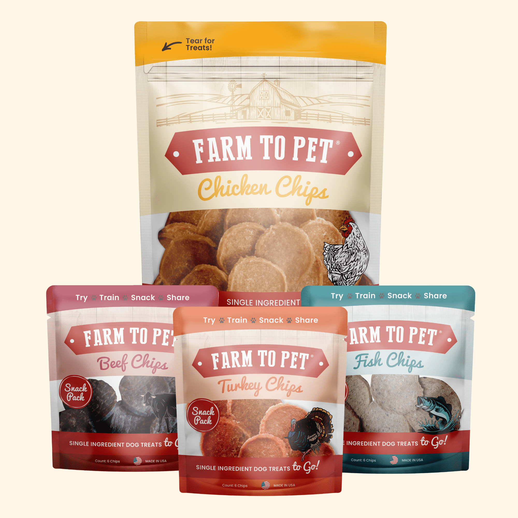 Farm To Pet Puppy Packs n Snacks Dog Treat Starter Pack