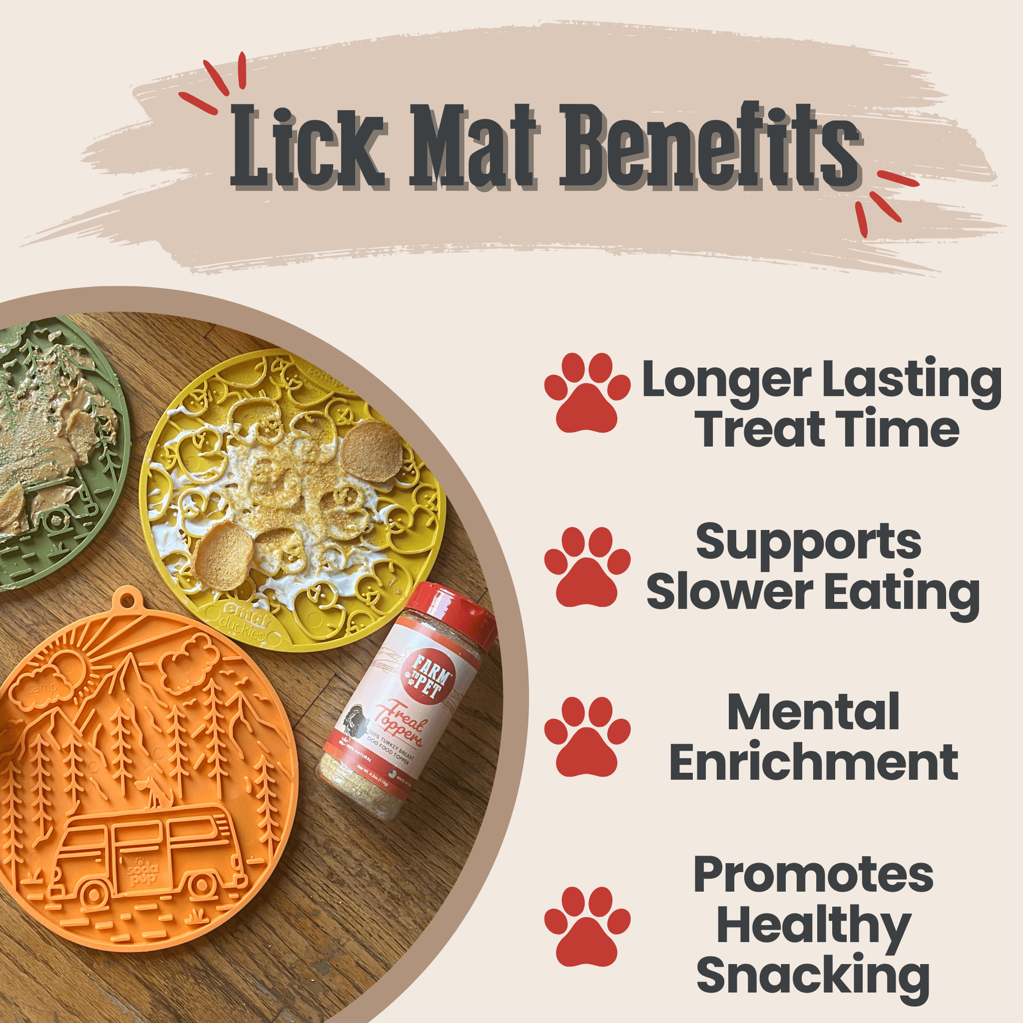 Farm To Pet Dog Lick Mats with Suction Cups