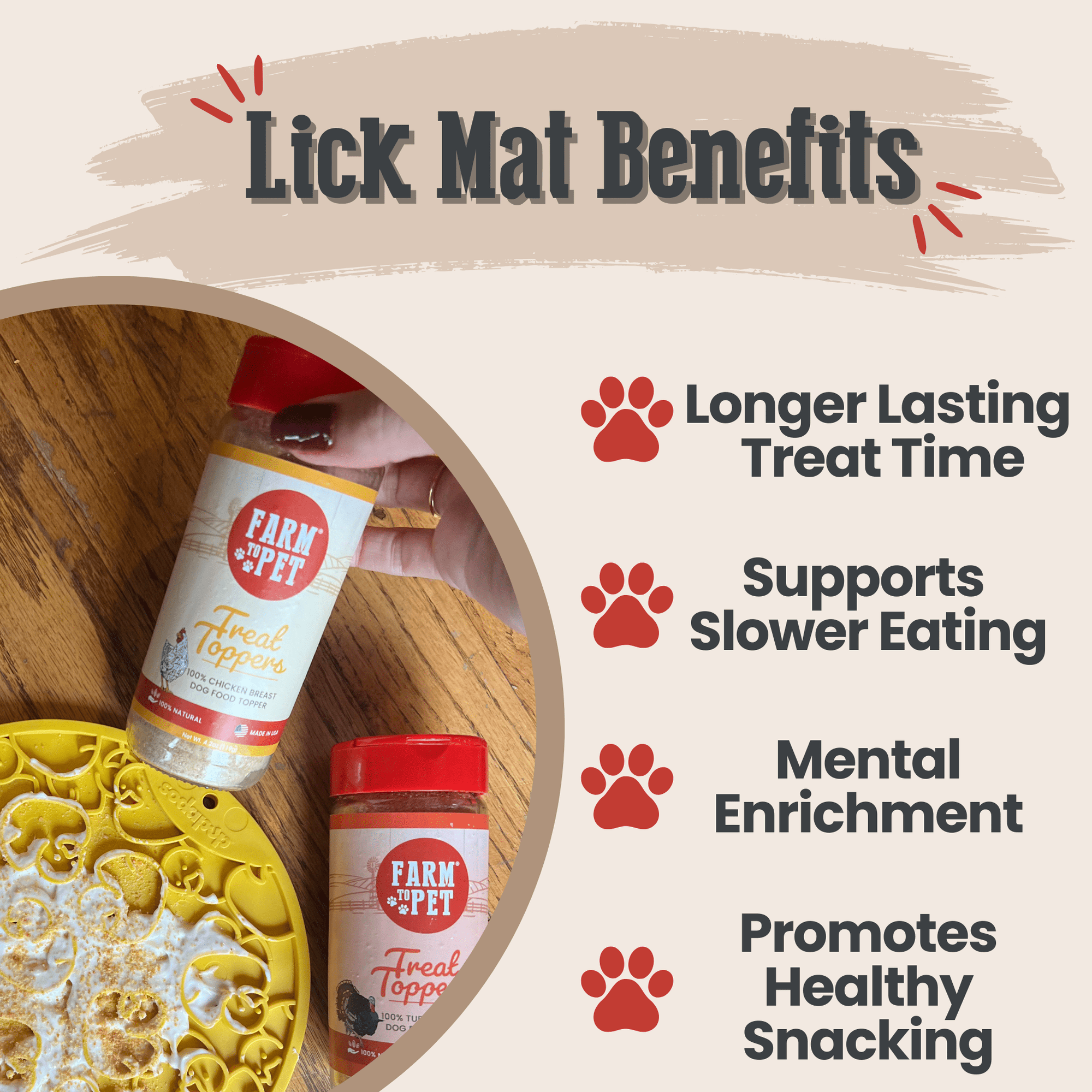 Farm To Pet Dog Lick Mats with Suction Cups