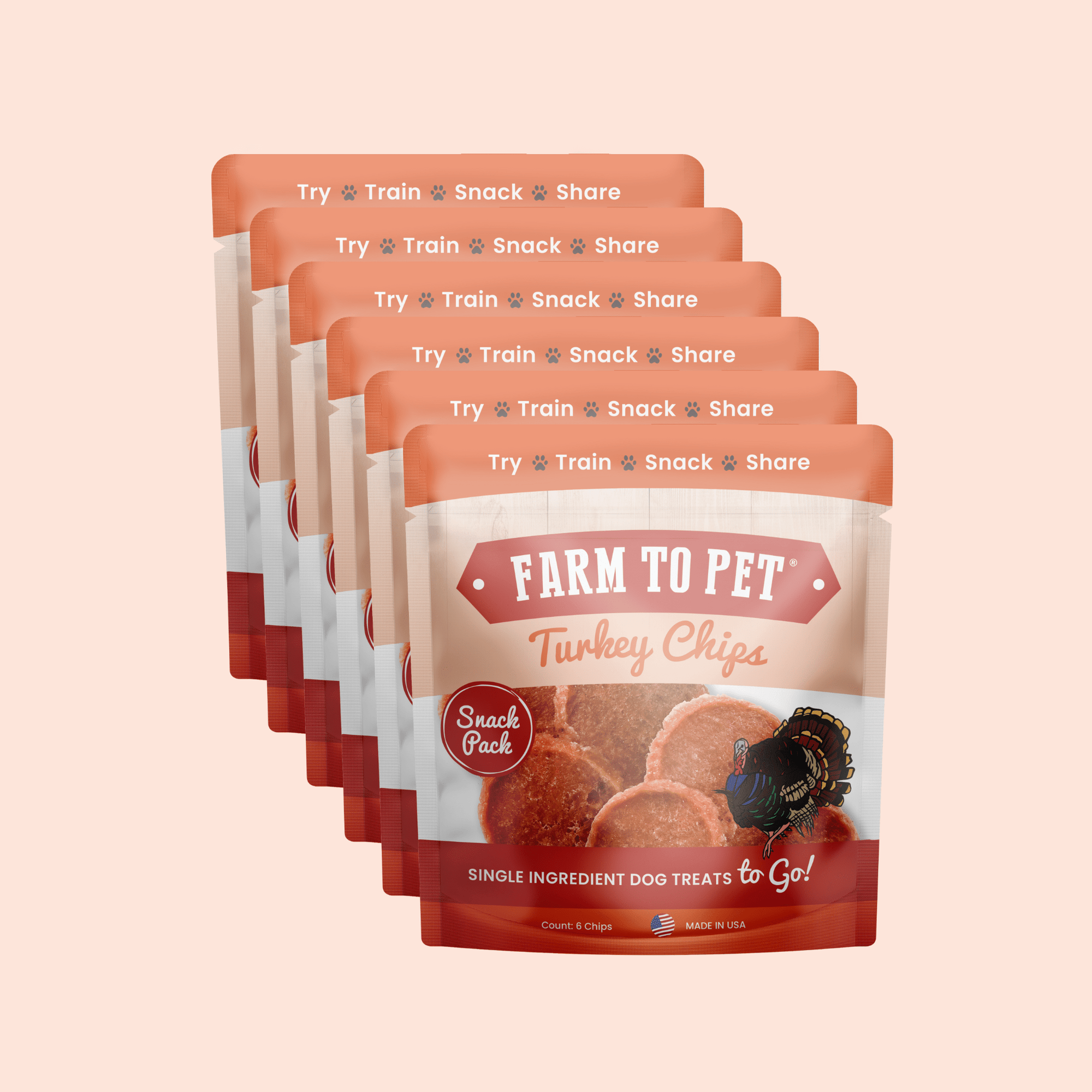 Farm To Pet Turkey Chips Dog Treat Snack Pack