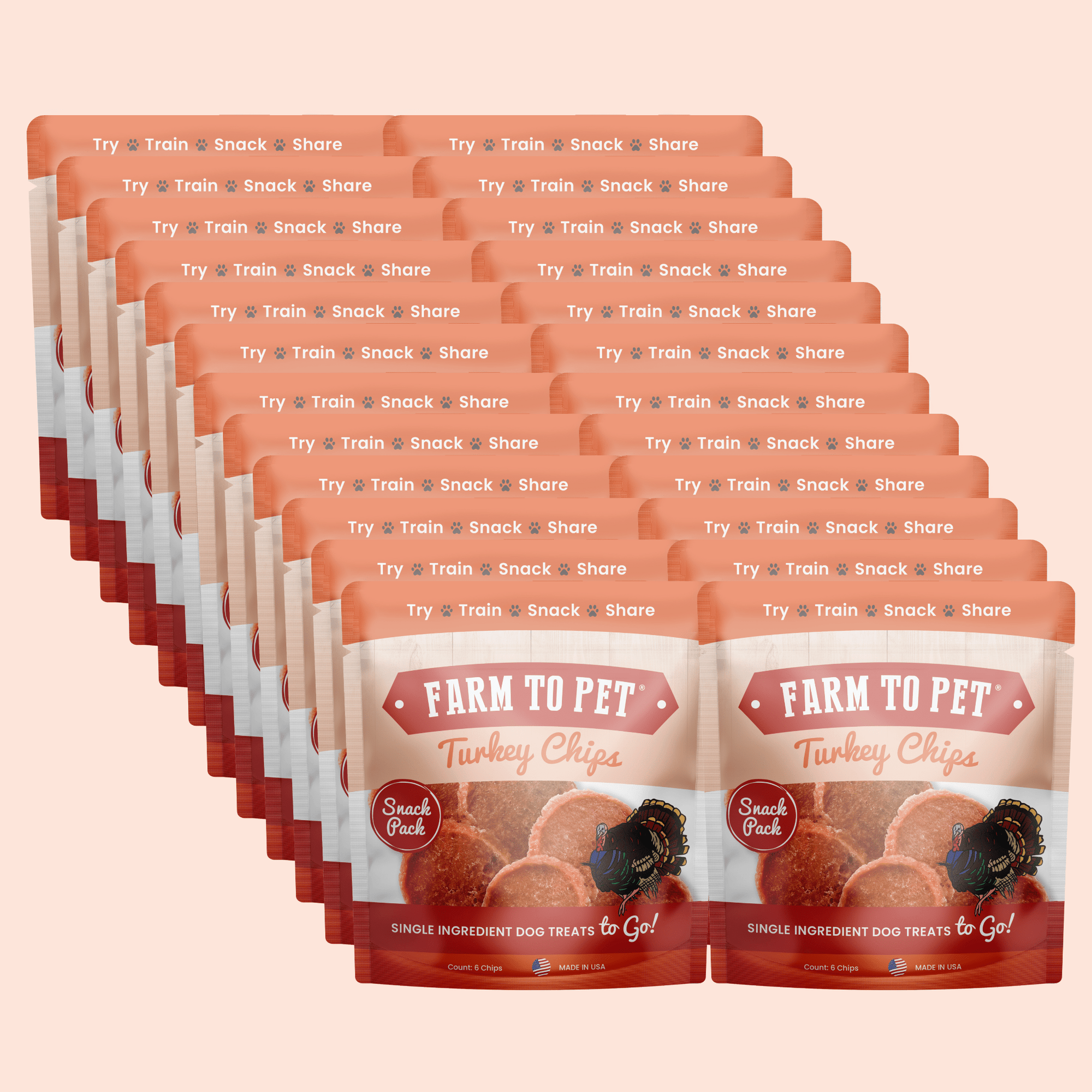 Farm To Pet Turkey Chips Dog Treat Snack Pack
