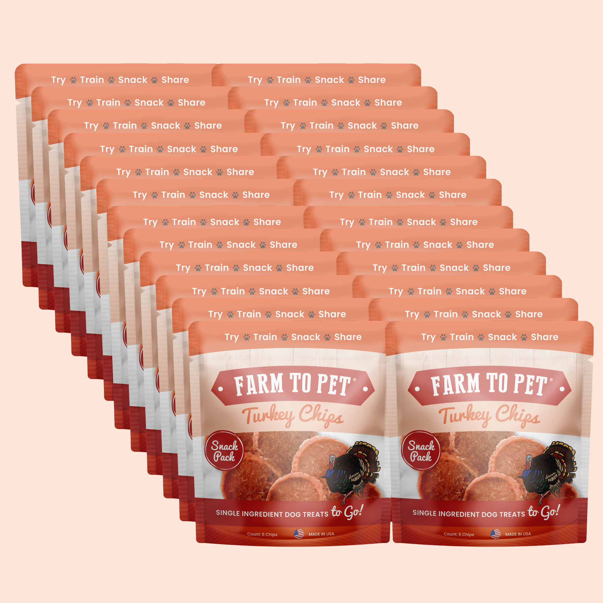 Farm To Pet Turkey Chips Dog Treat Snack Pack