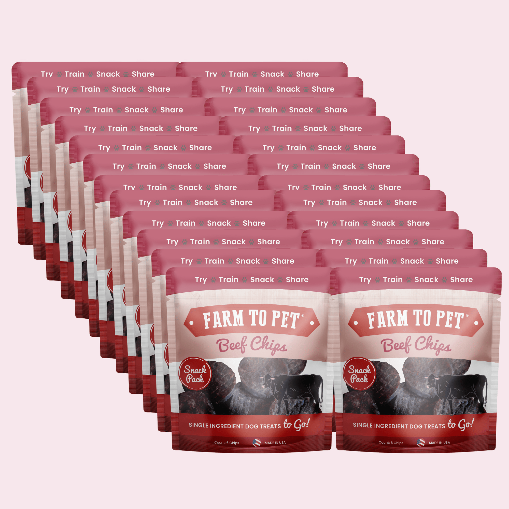 Farm To Pet Beef Chips Dog Treat Snack Pack