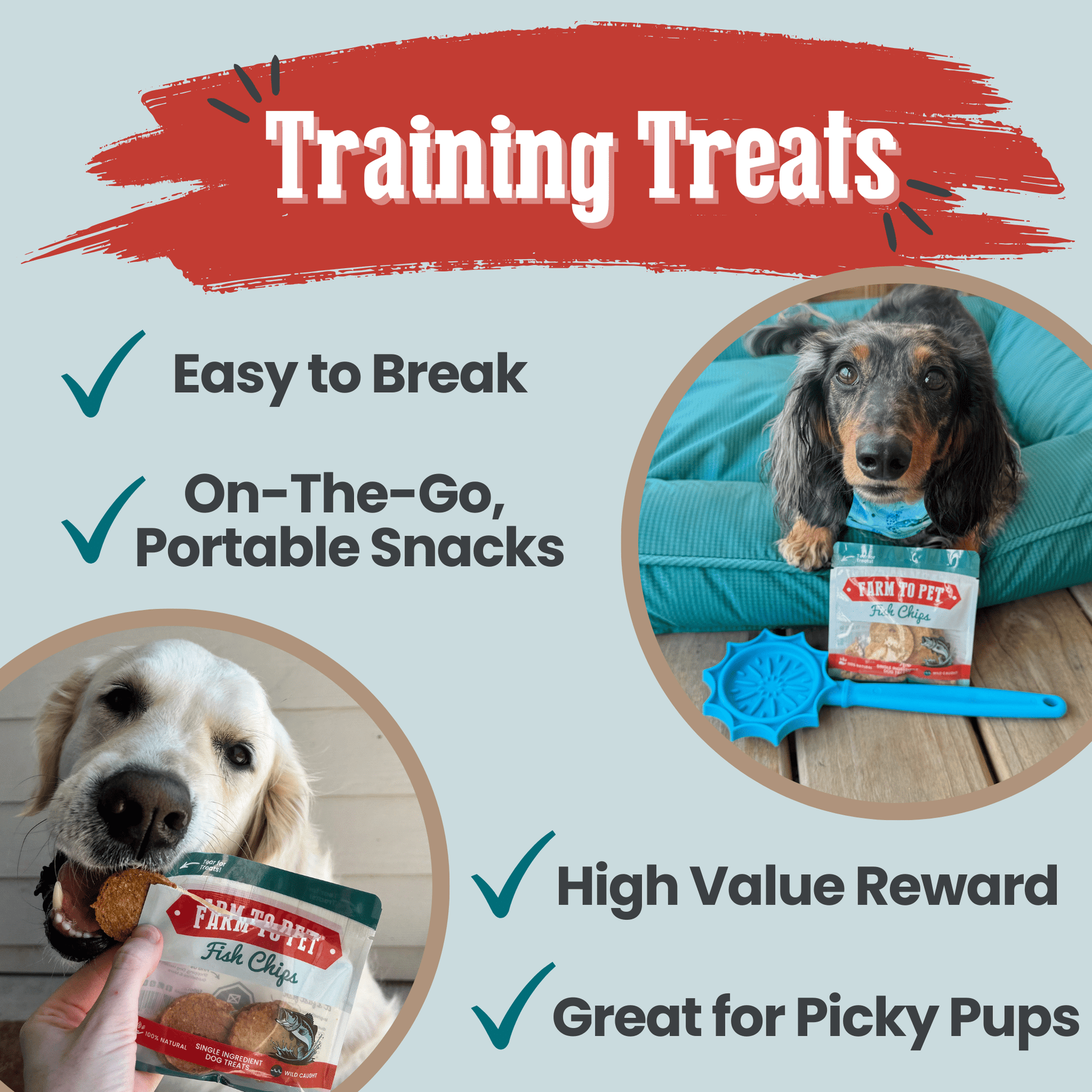 Farm To Pet Fish Chips Dog Treat Snack Pack