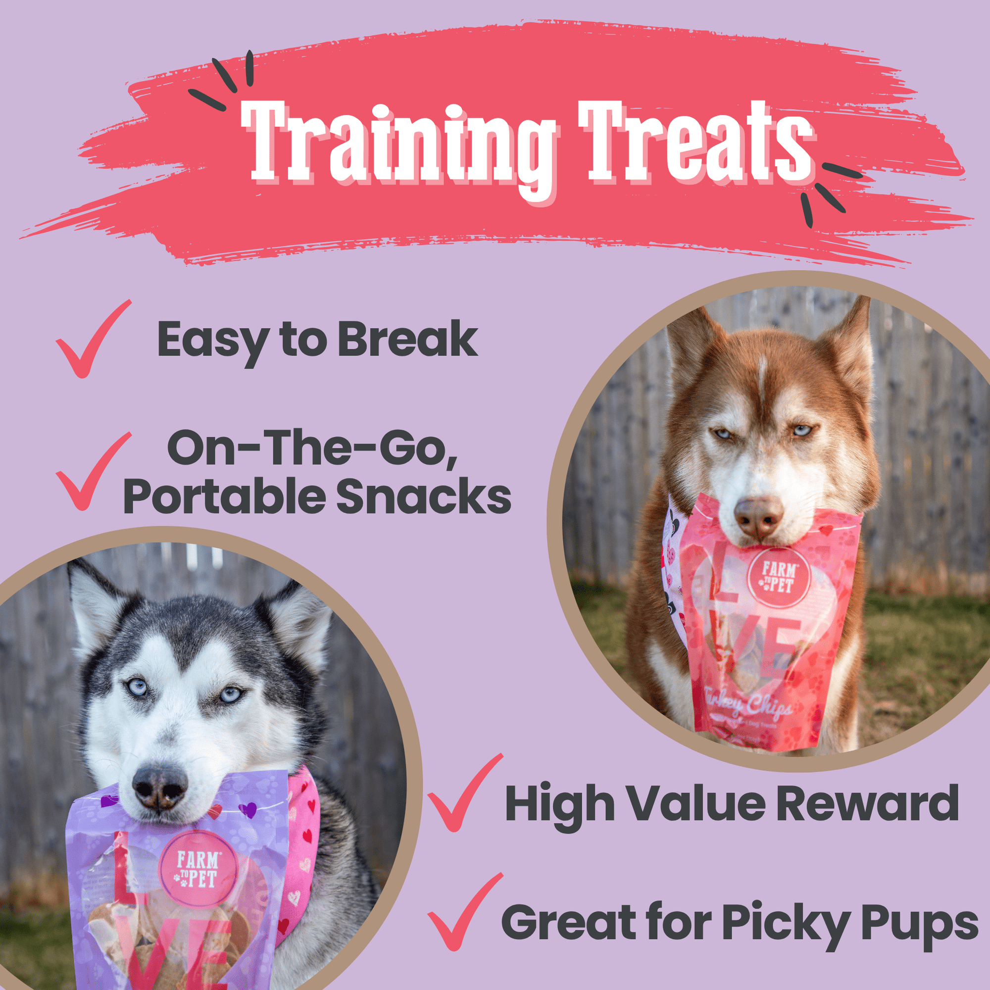 Farm To Pet Puppy Love Poultry Chip Dog Treat Duo