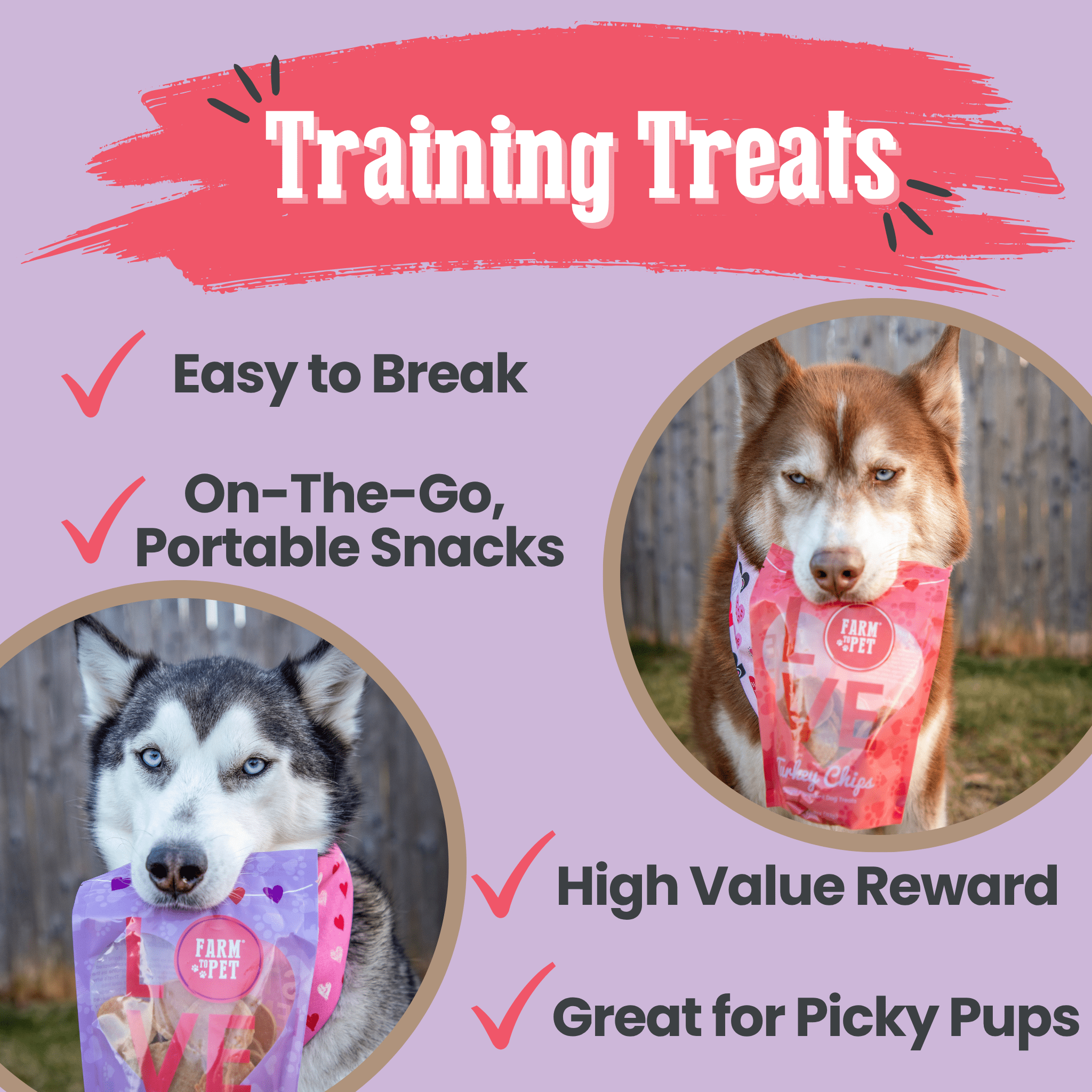 Farm To Pet Puppy Love Poultry Chip Dog Treat Duo