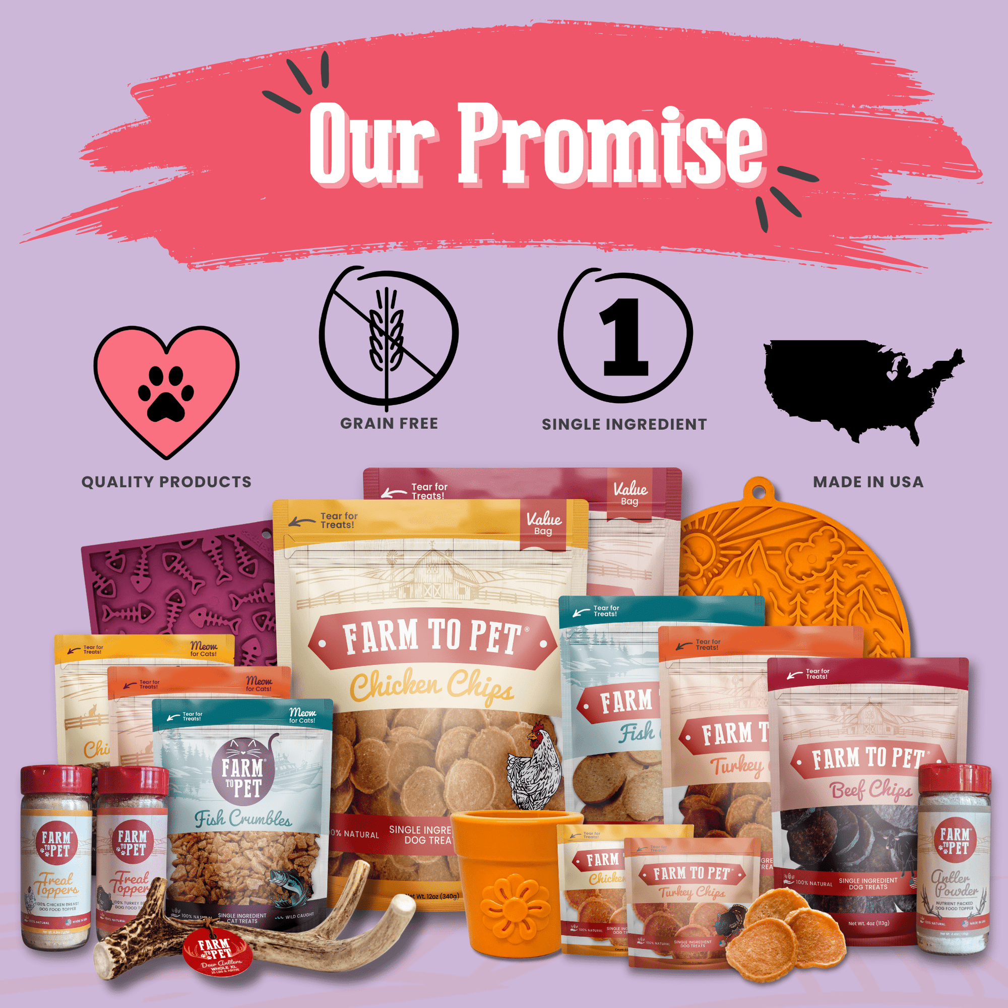 Farm To Pet Puppy Love Poultry Chip Dog Treat Duo
