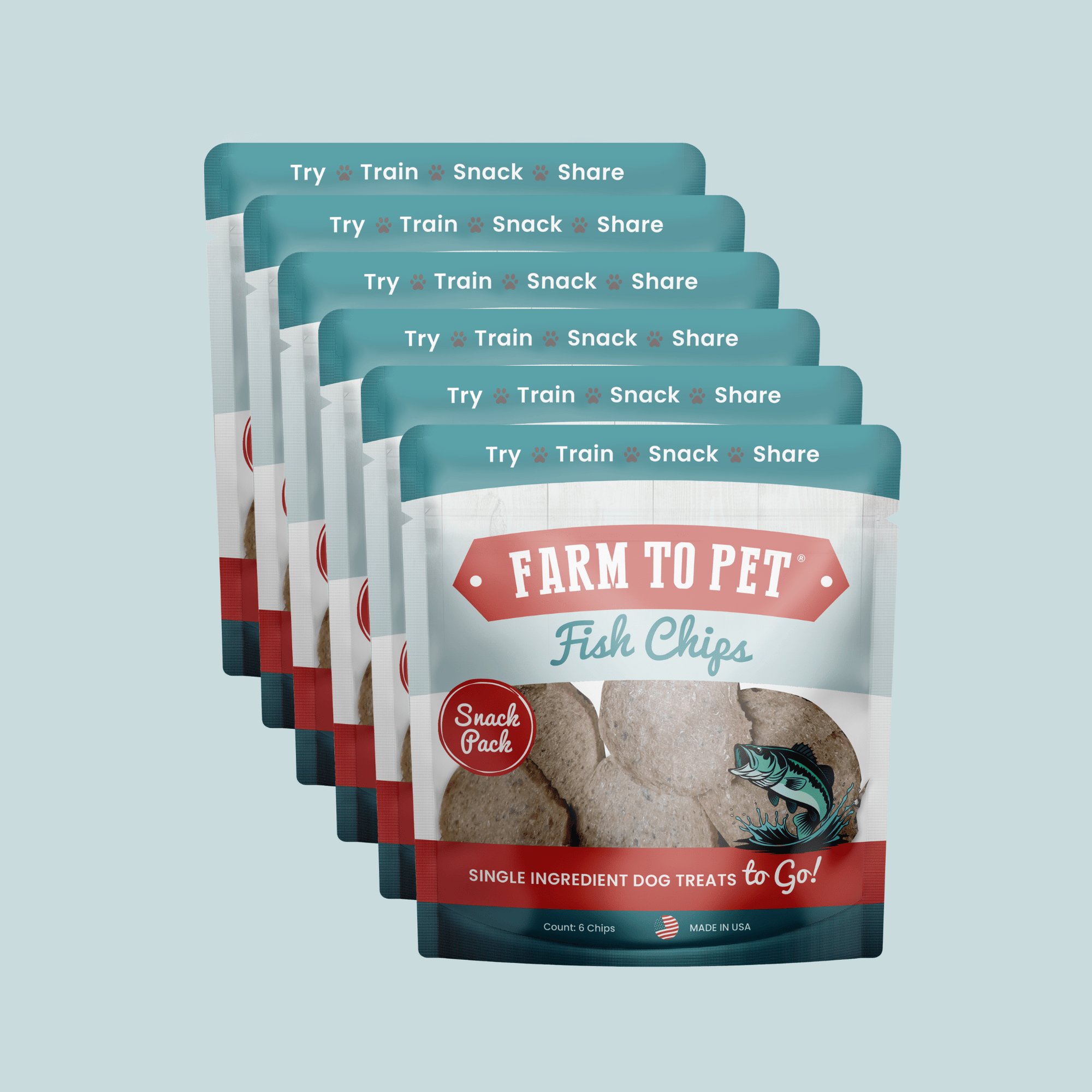 Farm To Pet Fish Chips Dog Treat Snack Pack