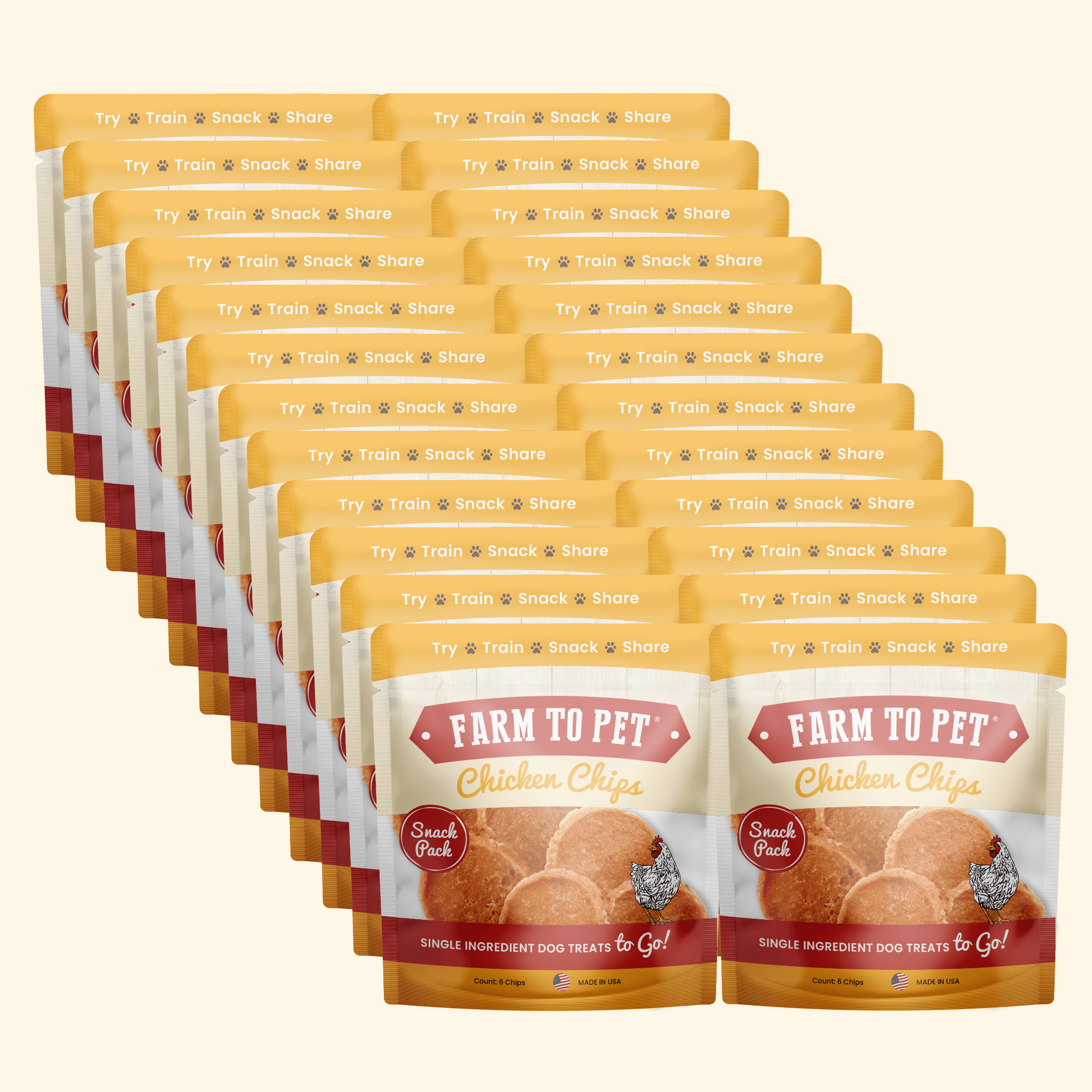 Farm To Pet Chicken Chips Dog Treat Snack Pack