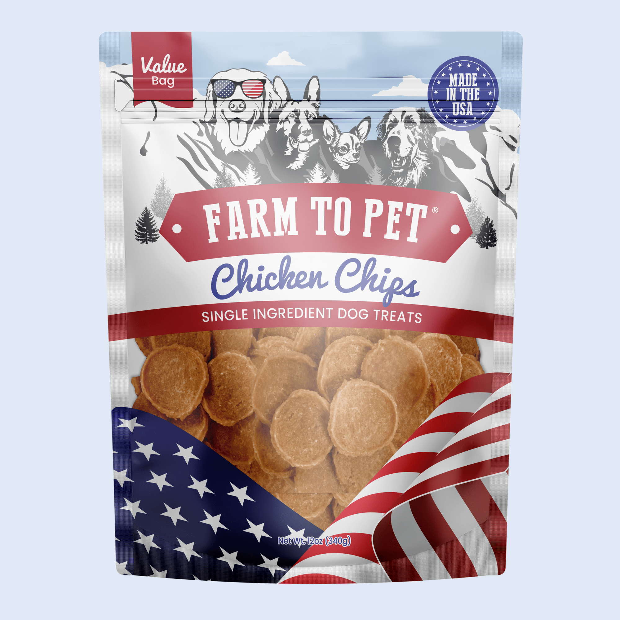 Farm To Pet Americana Chicken Chips Dog Treats