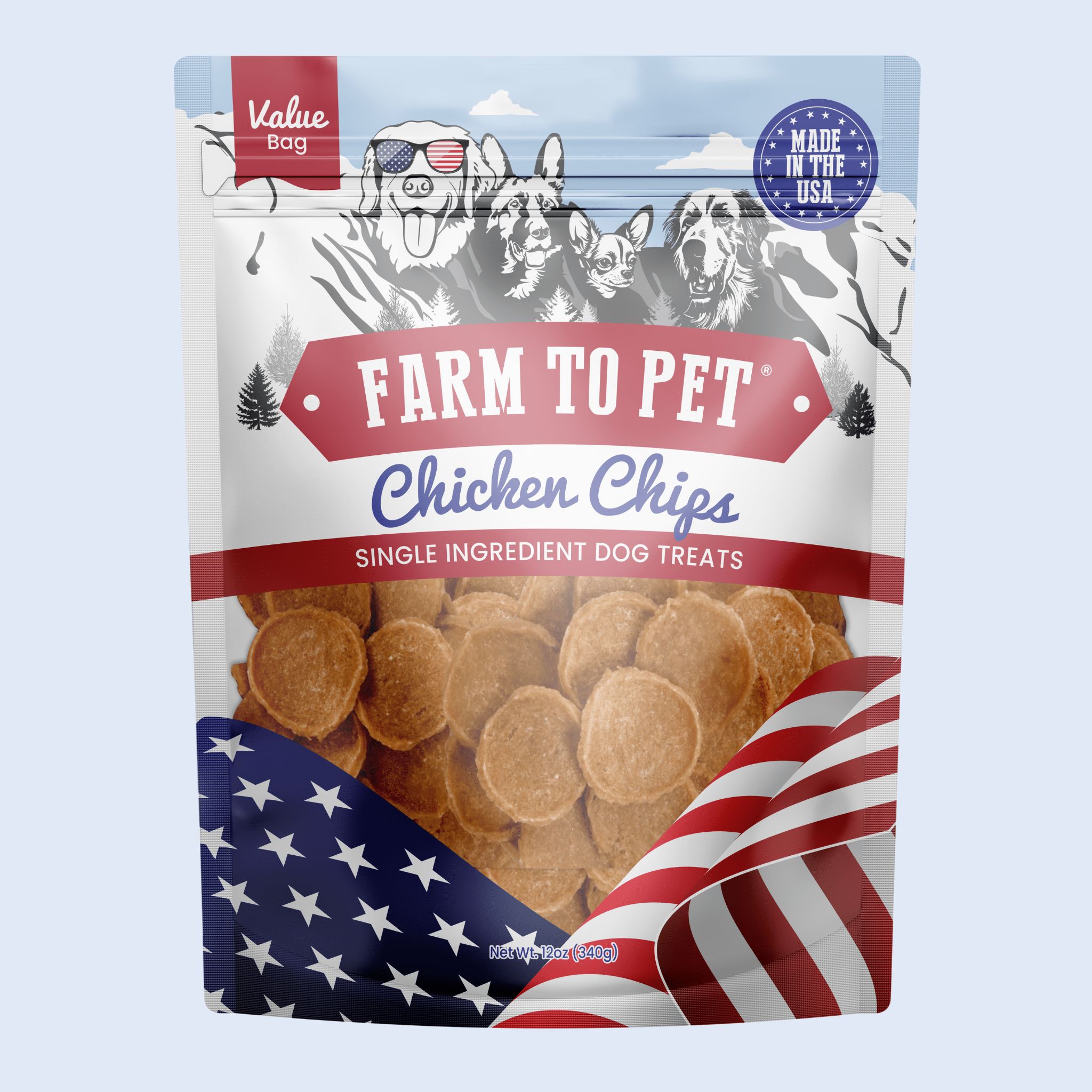Farm To Pet Americana Chicken Chips Dog Treats