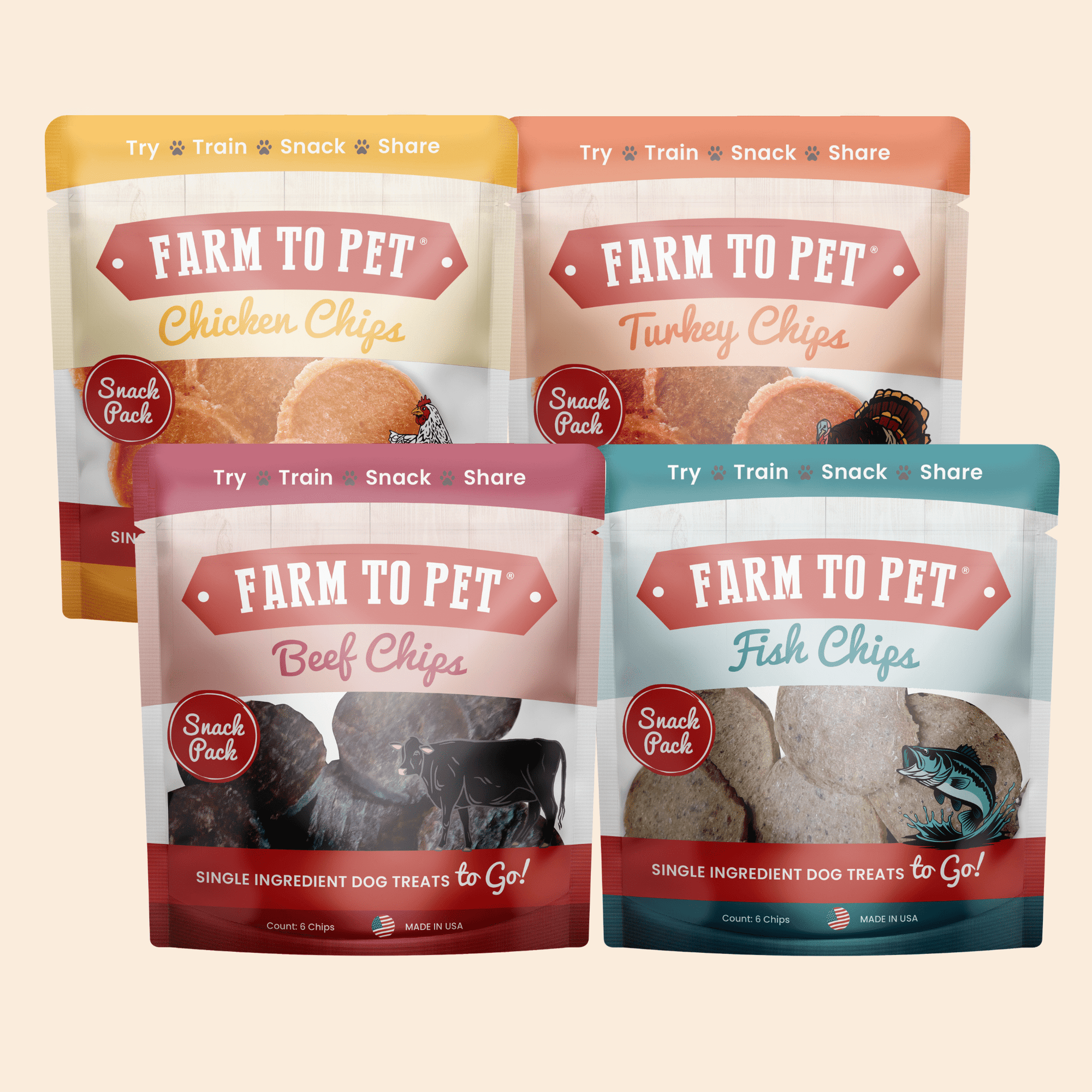 Farm To Pet Dog Treat Snack Pack Sampler