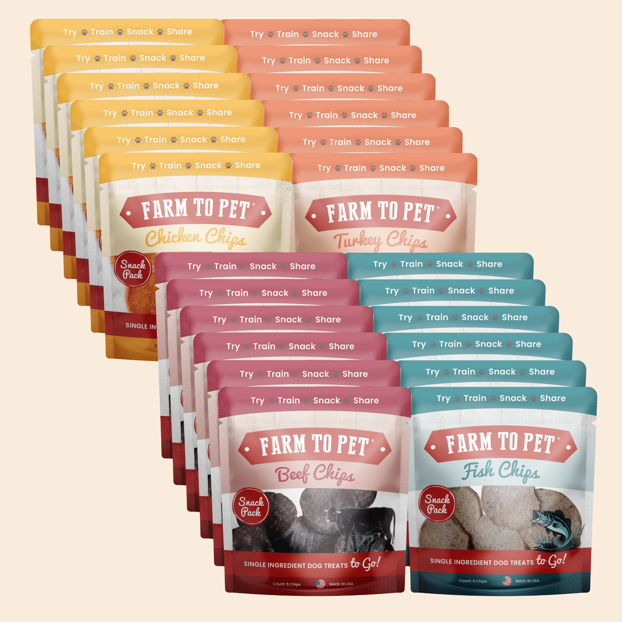 Farm To Pet Dog Treat Snack Pack Sampler