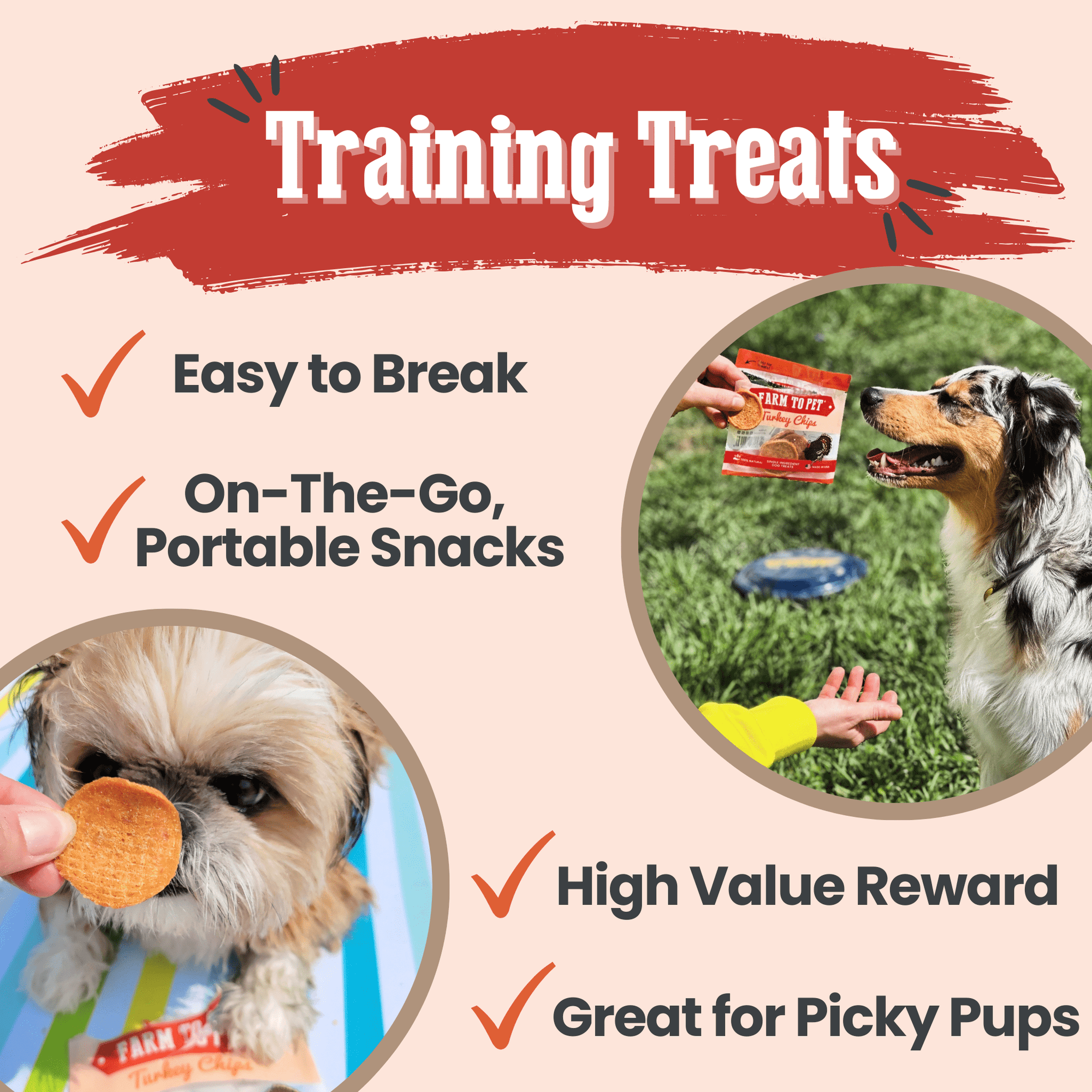 Farm To Pet Turkey Chips Dog Treat Snack Pack