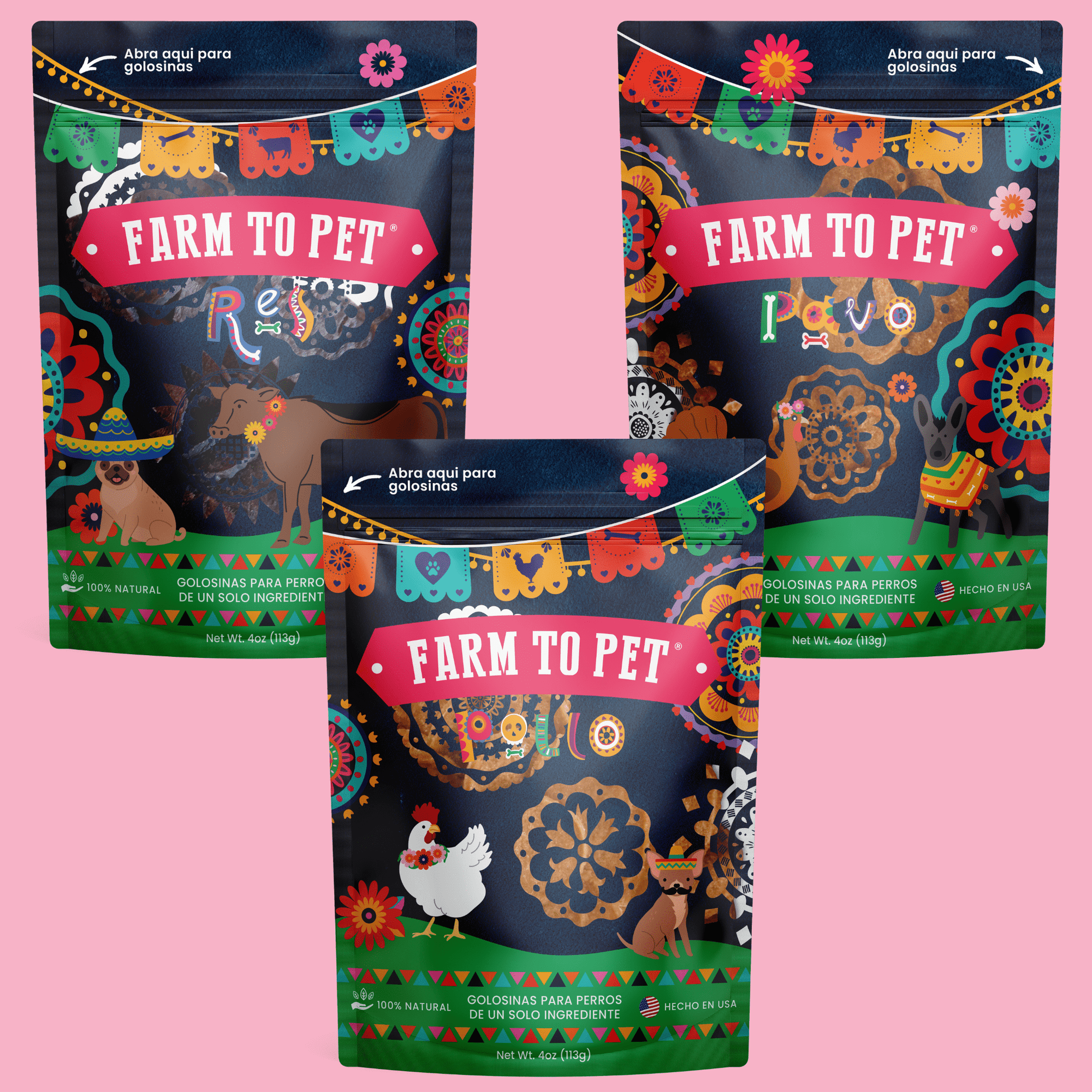 Farm To Pet Fiesta Pack Dog Treat Variety Bundle