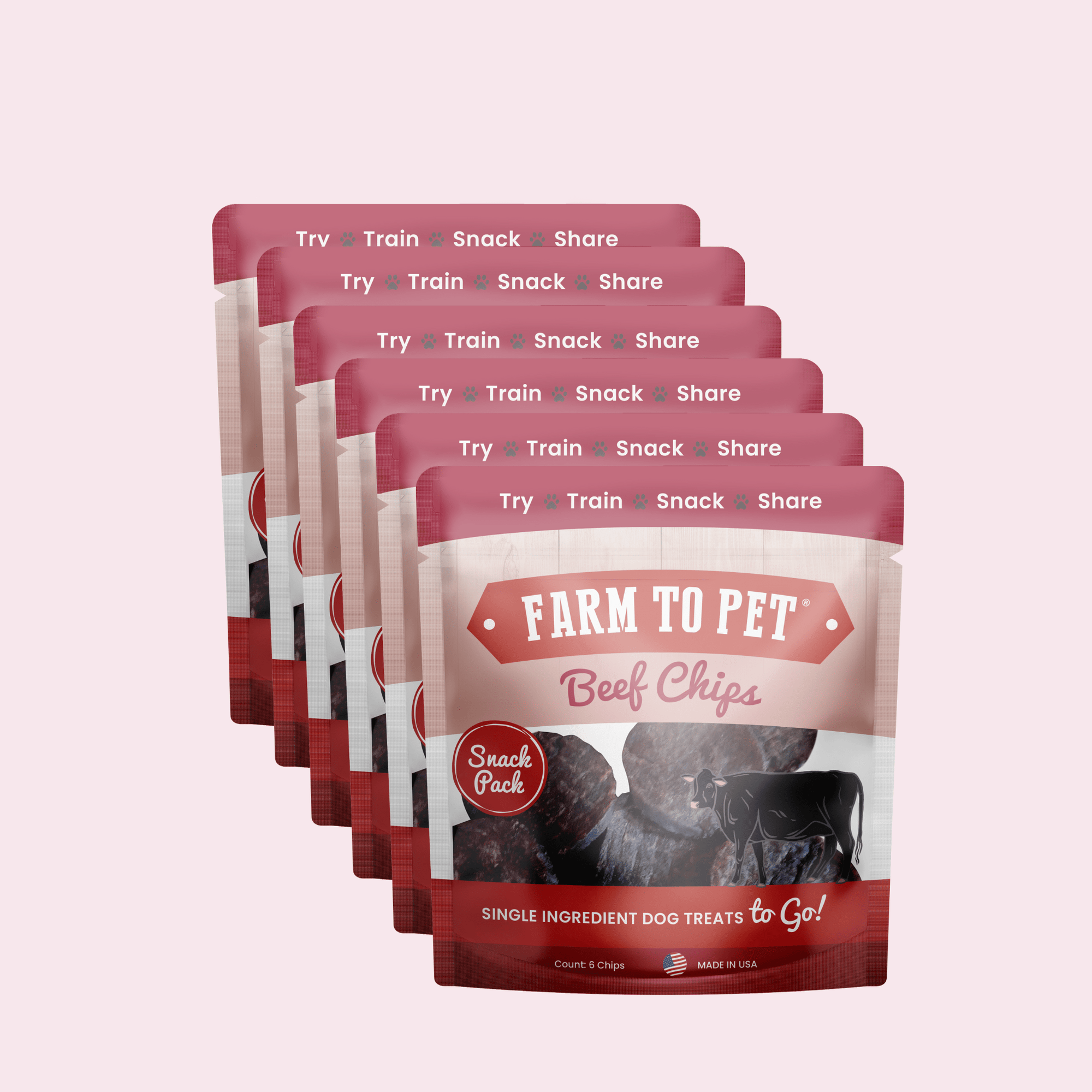 Farm To Pet Beef Chips Dog Treat Snack Pack