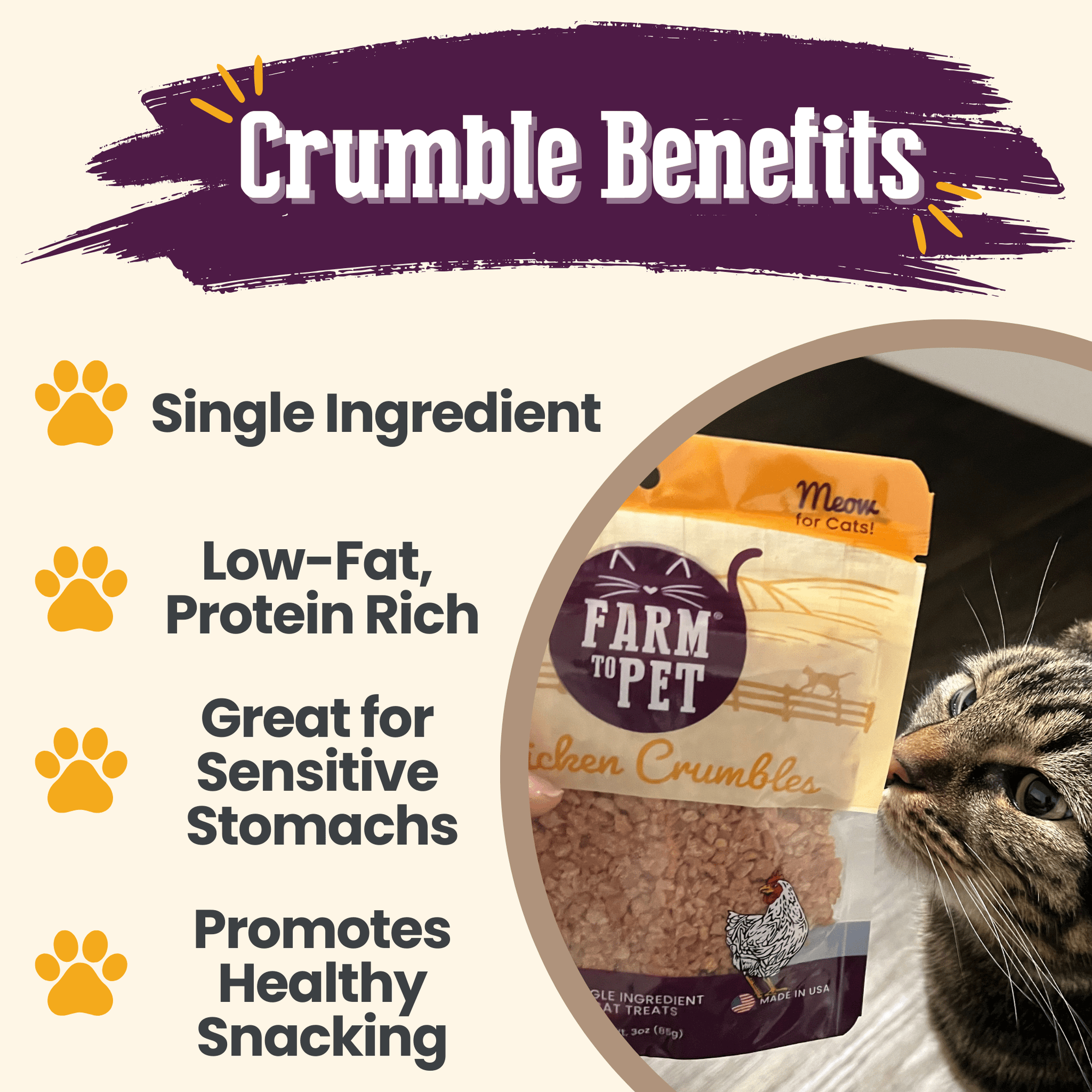 Farm To Pet Chicken Crumbles Cat Treats
