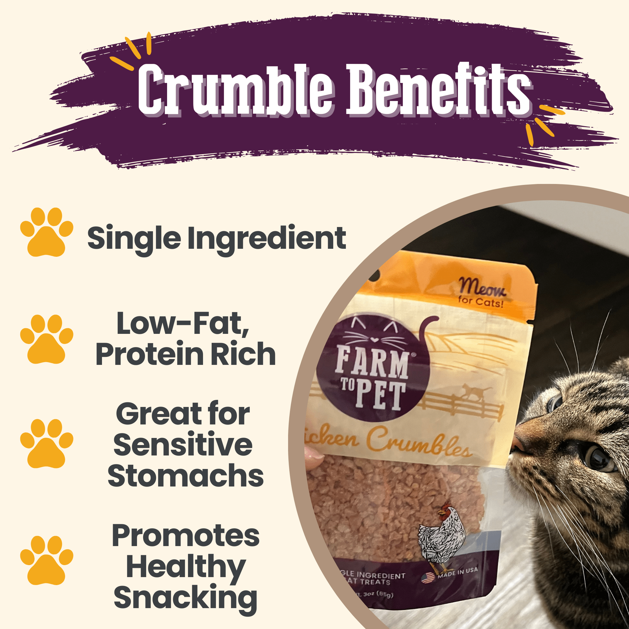 Farm To Pet Chicken Crumbles Cat Treats