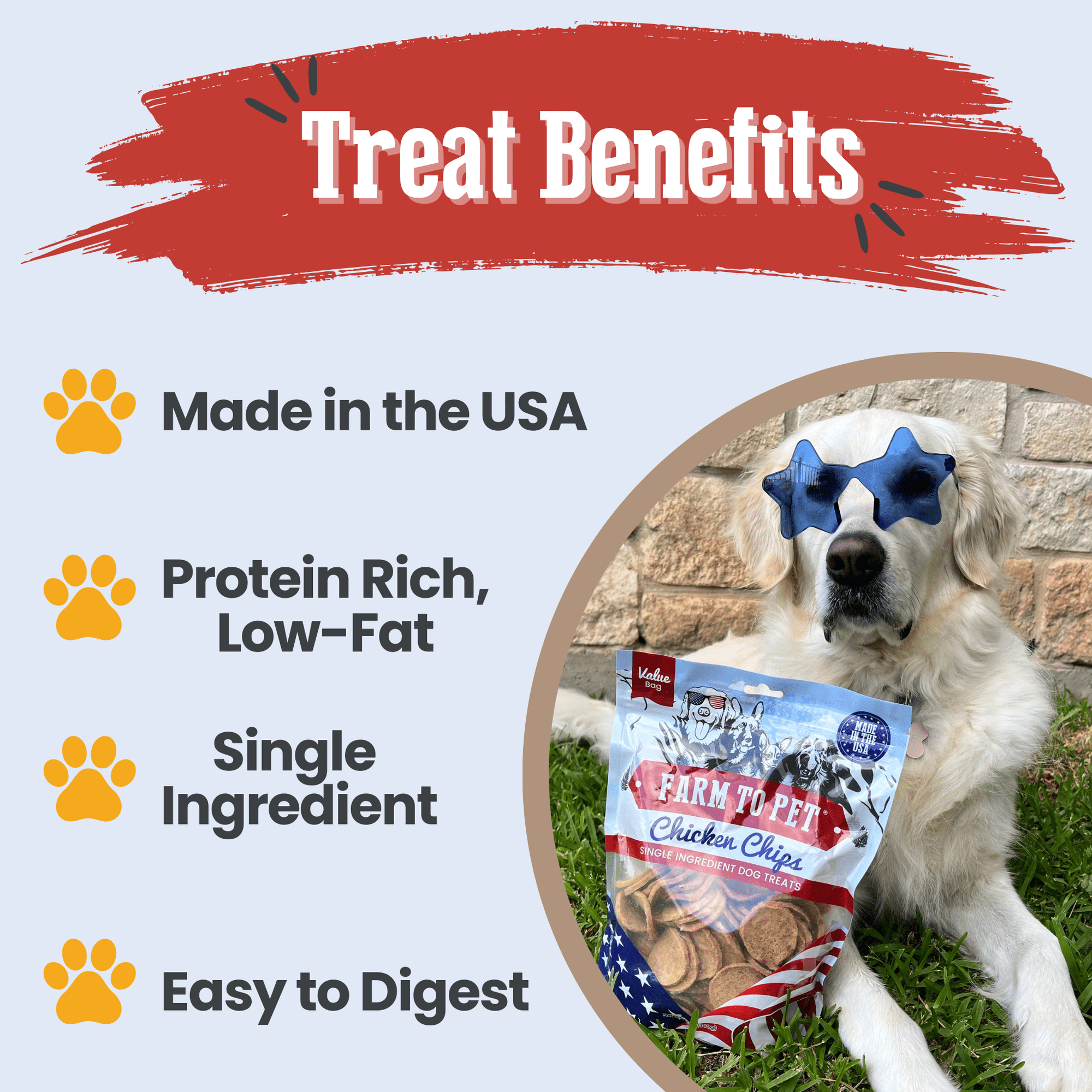 Farm To Pet Americana Chicken Chips Dog Treats