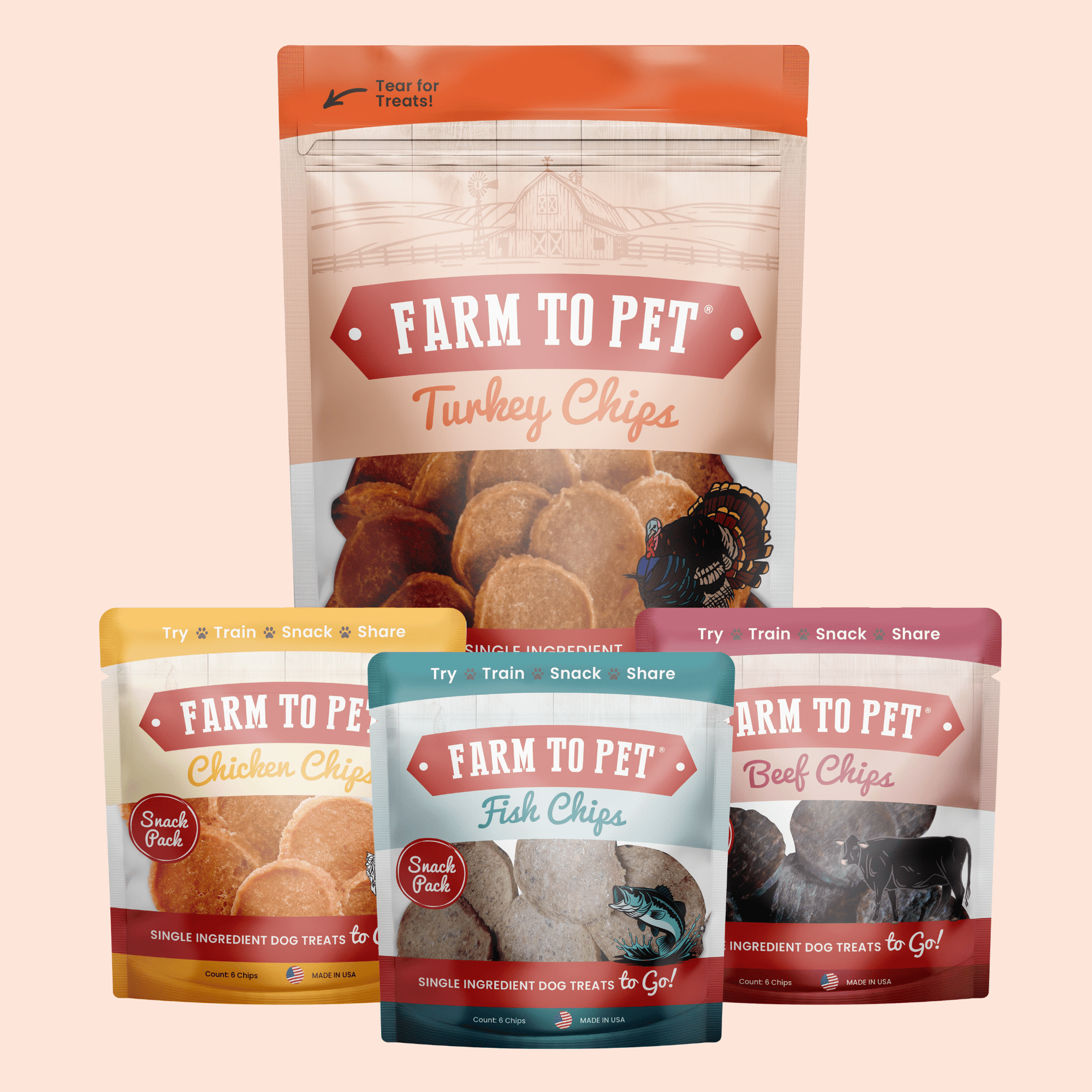 Farm To Pet Puppy Packs n Snacks Dog Treat Starter Pack