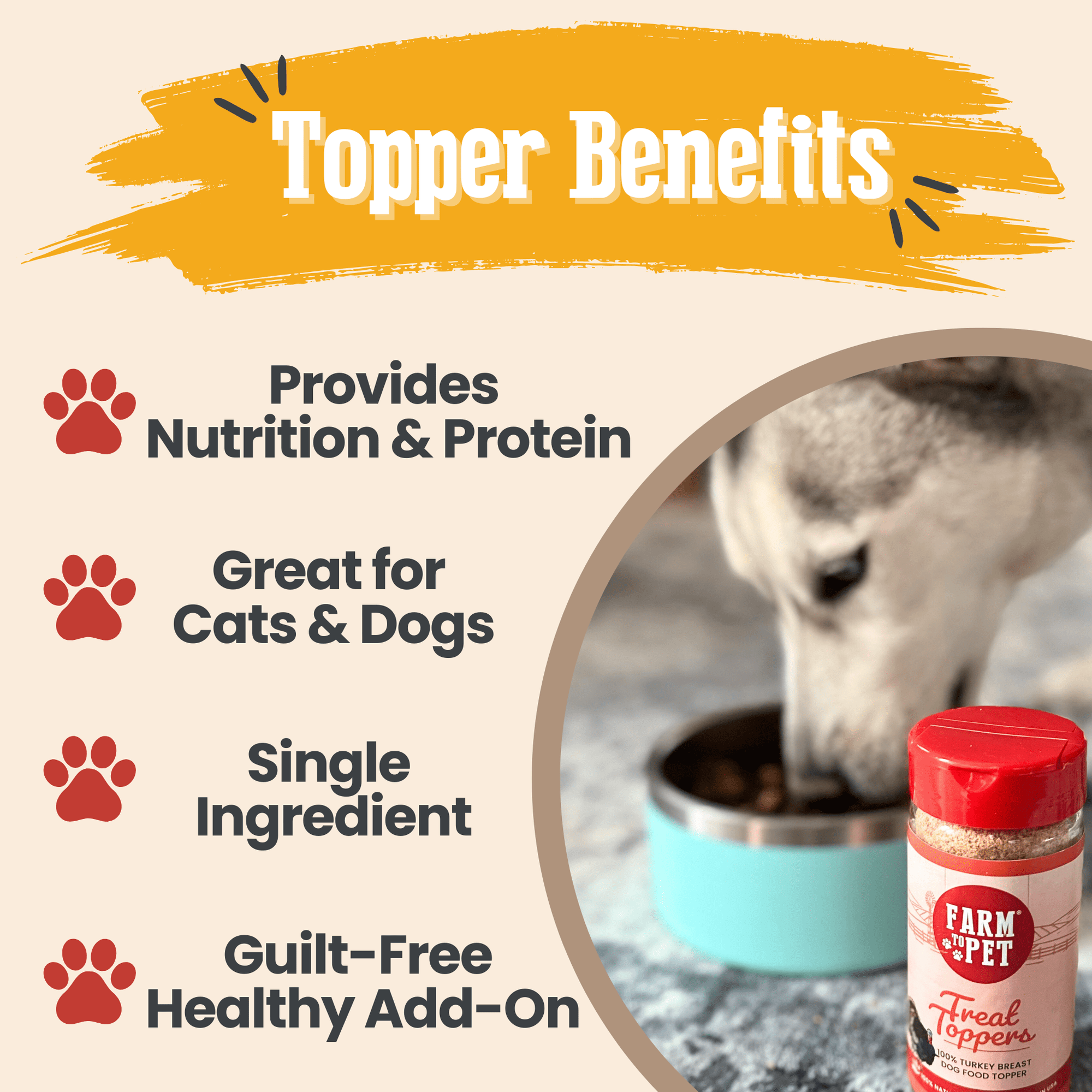 Farm To Pet Chicken and Turkey Dog Food Topper Bundle