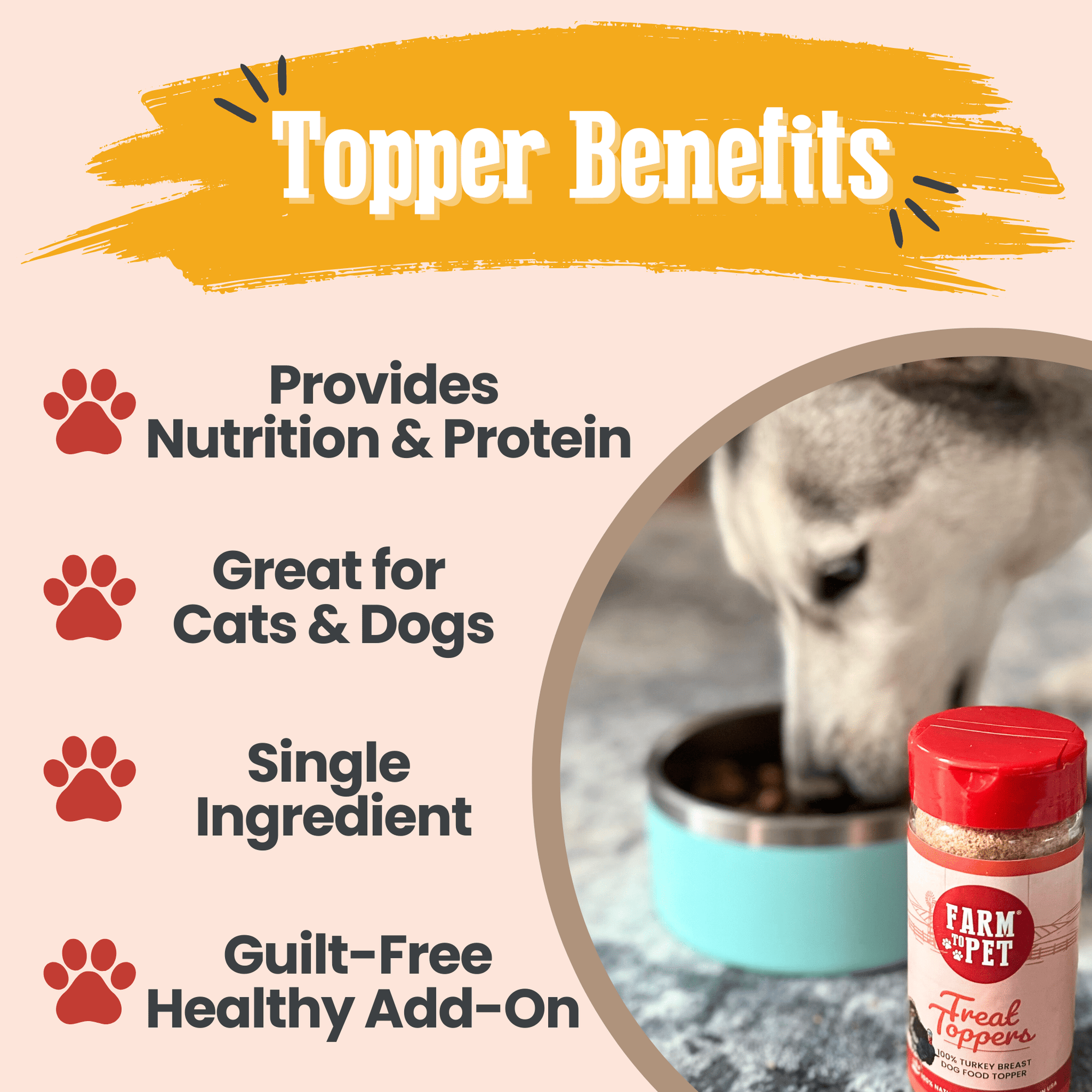 Farm To Pet Turkey Treat Topper Dog Food Topper