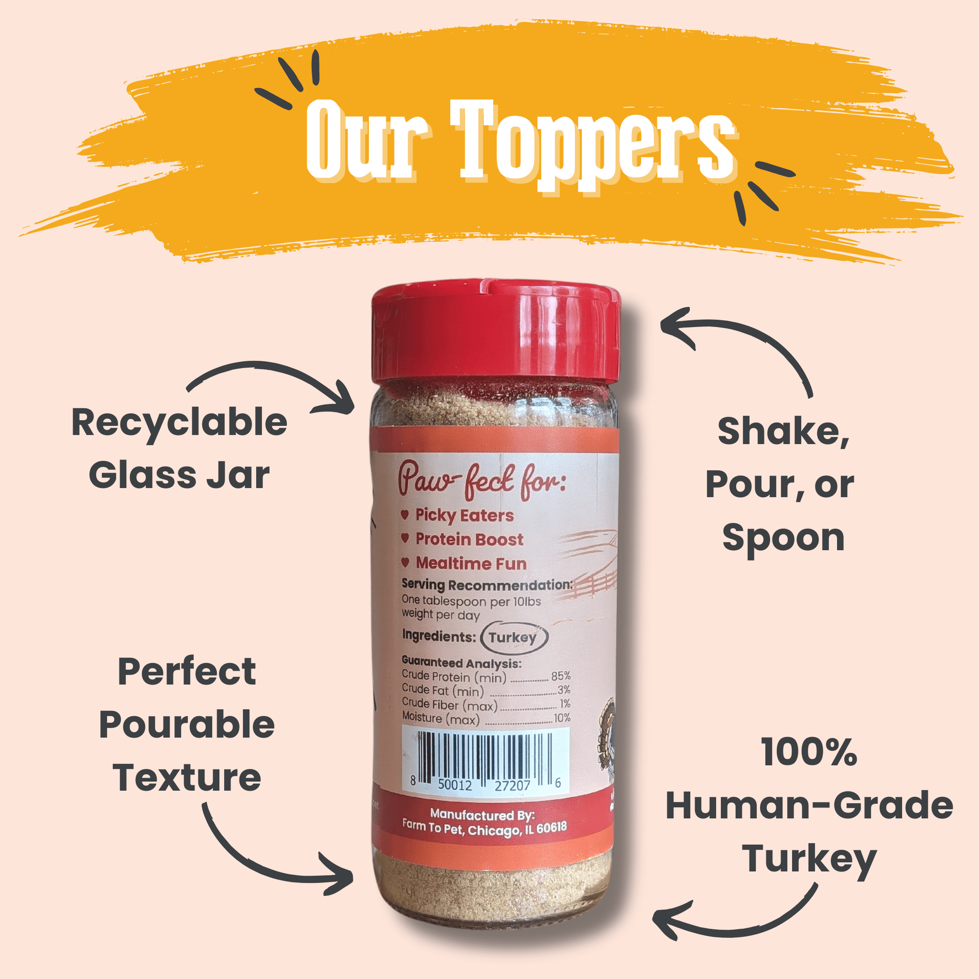 Farm To Pet Turkey Treat Topper Dog Food Topper