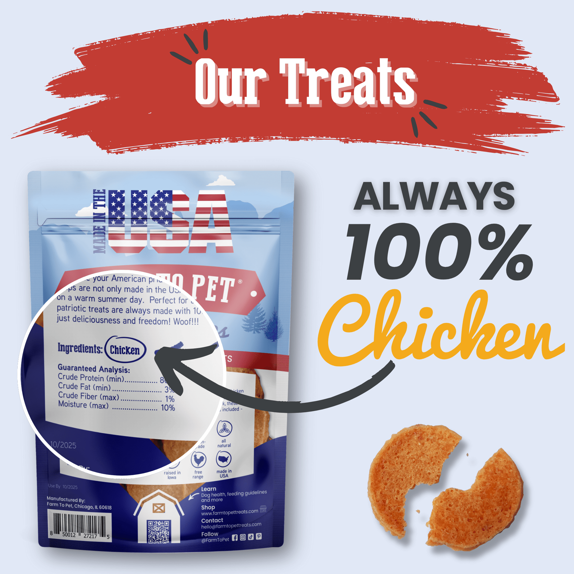 Farm To Pet Americana Chicken Chips Dog Treats