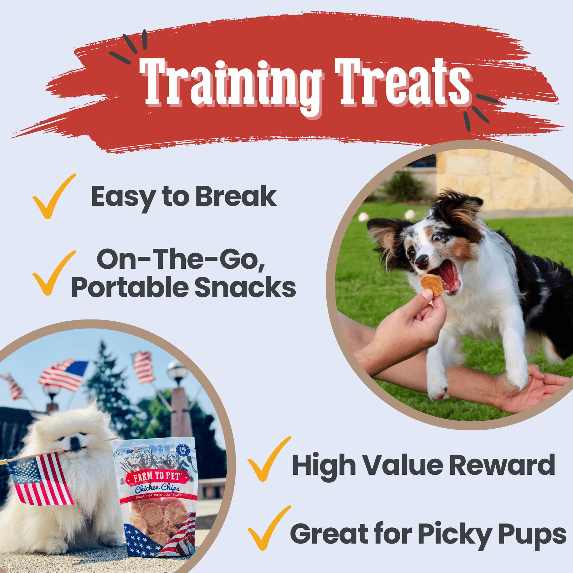 Farm To Pet Americana Chicken Chips Dog Treats