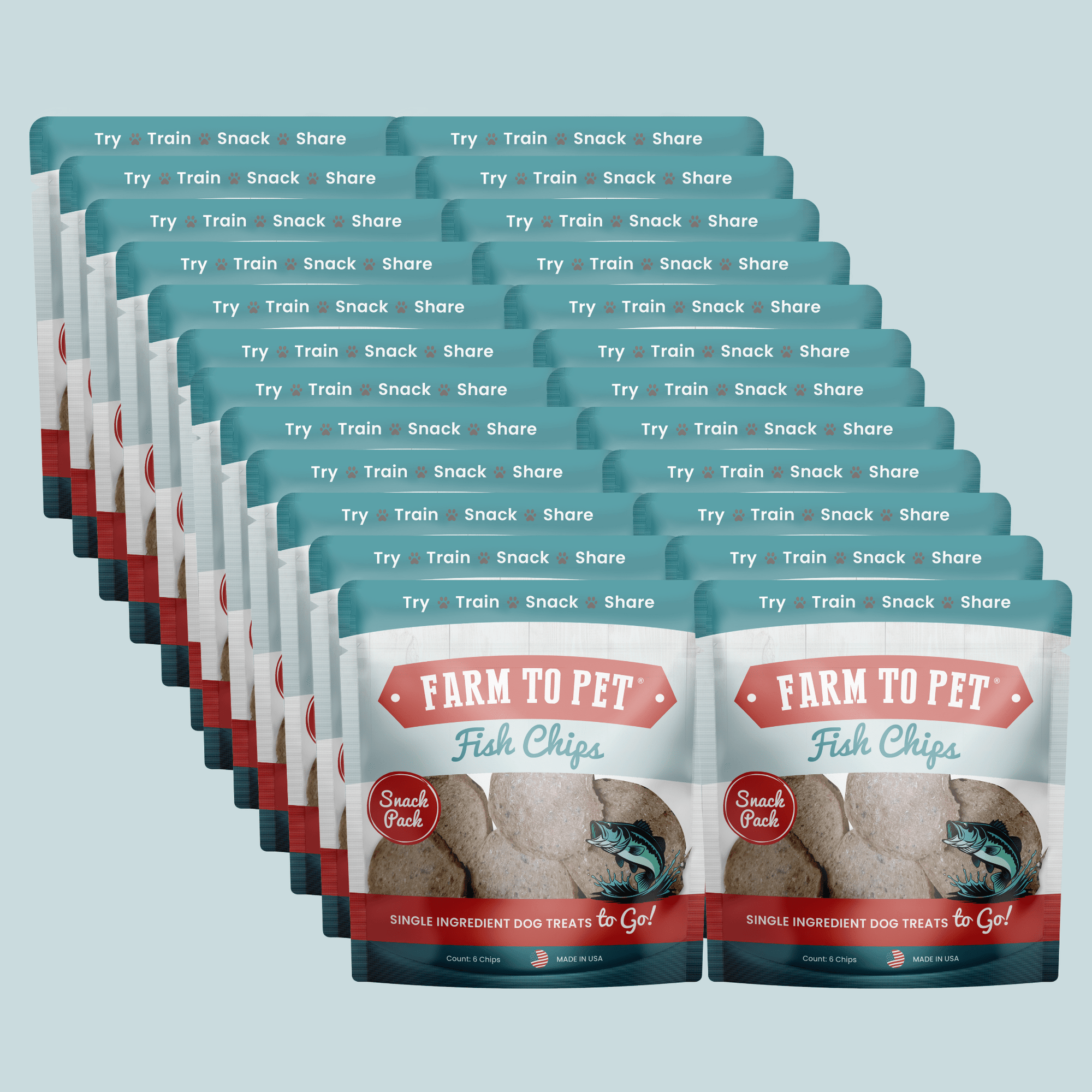Farm To Pet Fish Chips Dog Treat Snack Pack