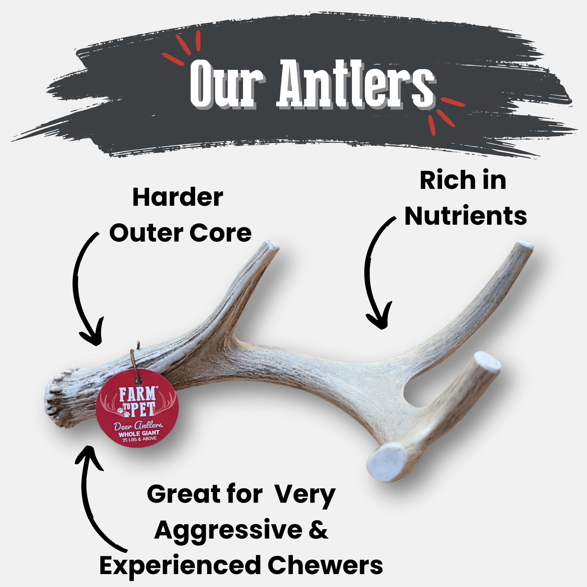 Farm To Pet Deer Antler Dog Chews