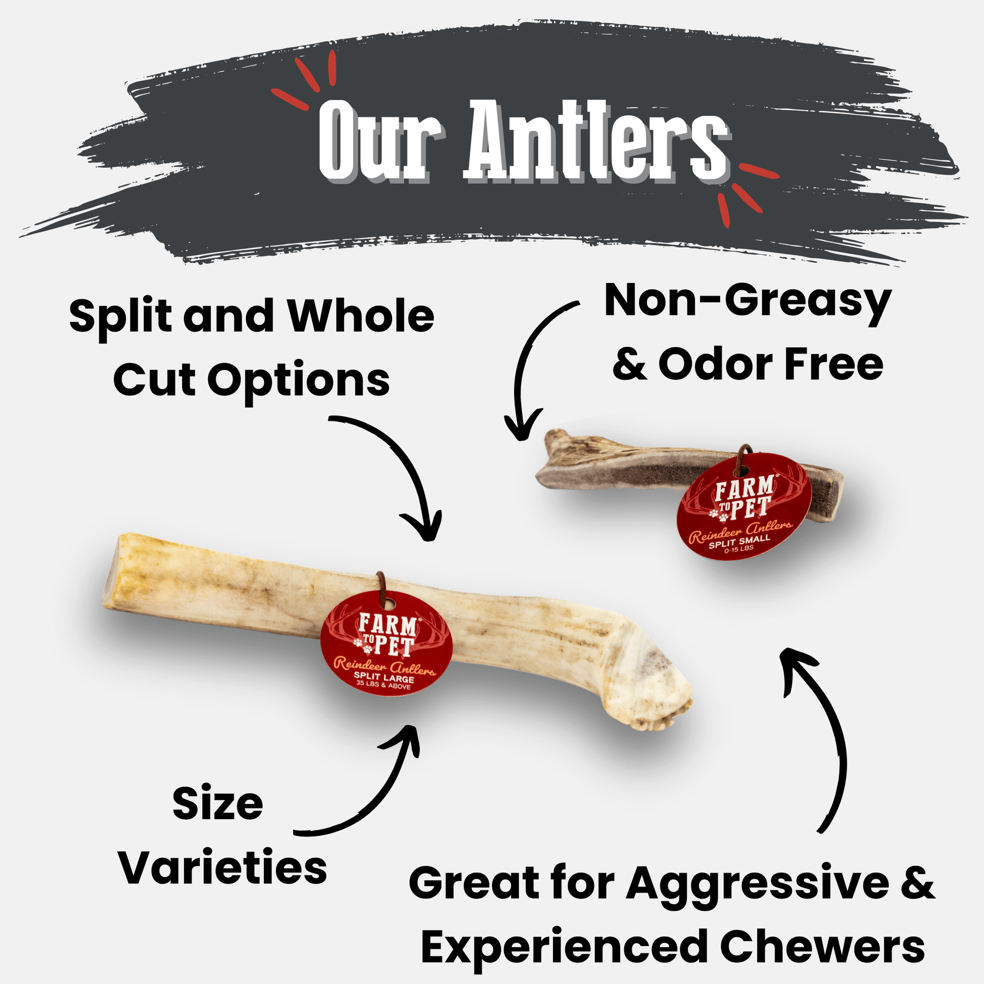 Farm To Pet Reindeer Antler Dog Chews
